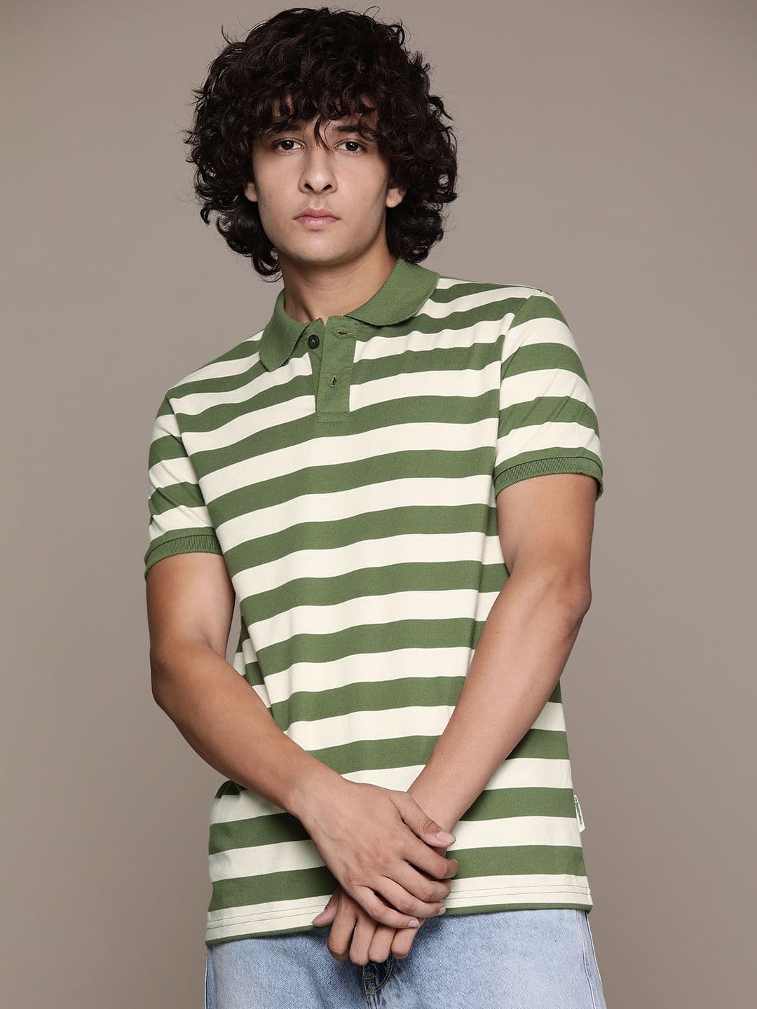 The Roadster Lifestyle Co. Striped Polo Collar T-shirt - view 1