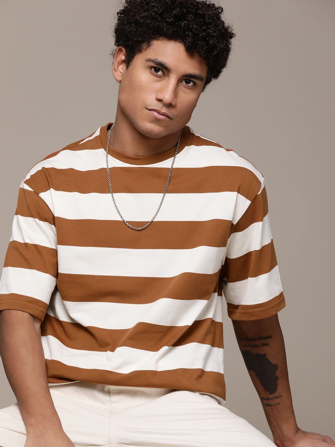 The Roadster Lifestyle Co. Striped Relaxed Fit T-shirt - view 1