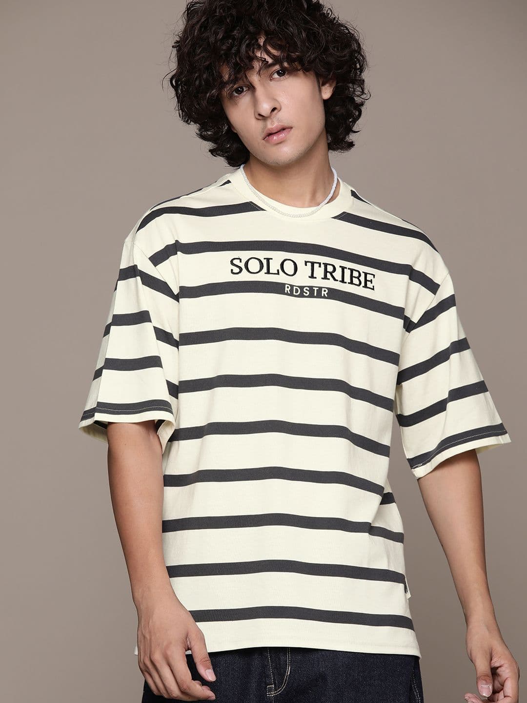 The Roadster Lifestyle Co. Striped Relaxed Fit T-shirt - view 1