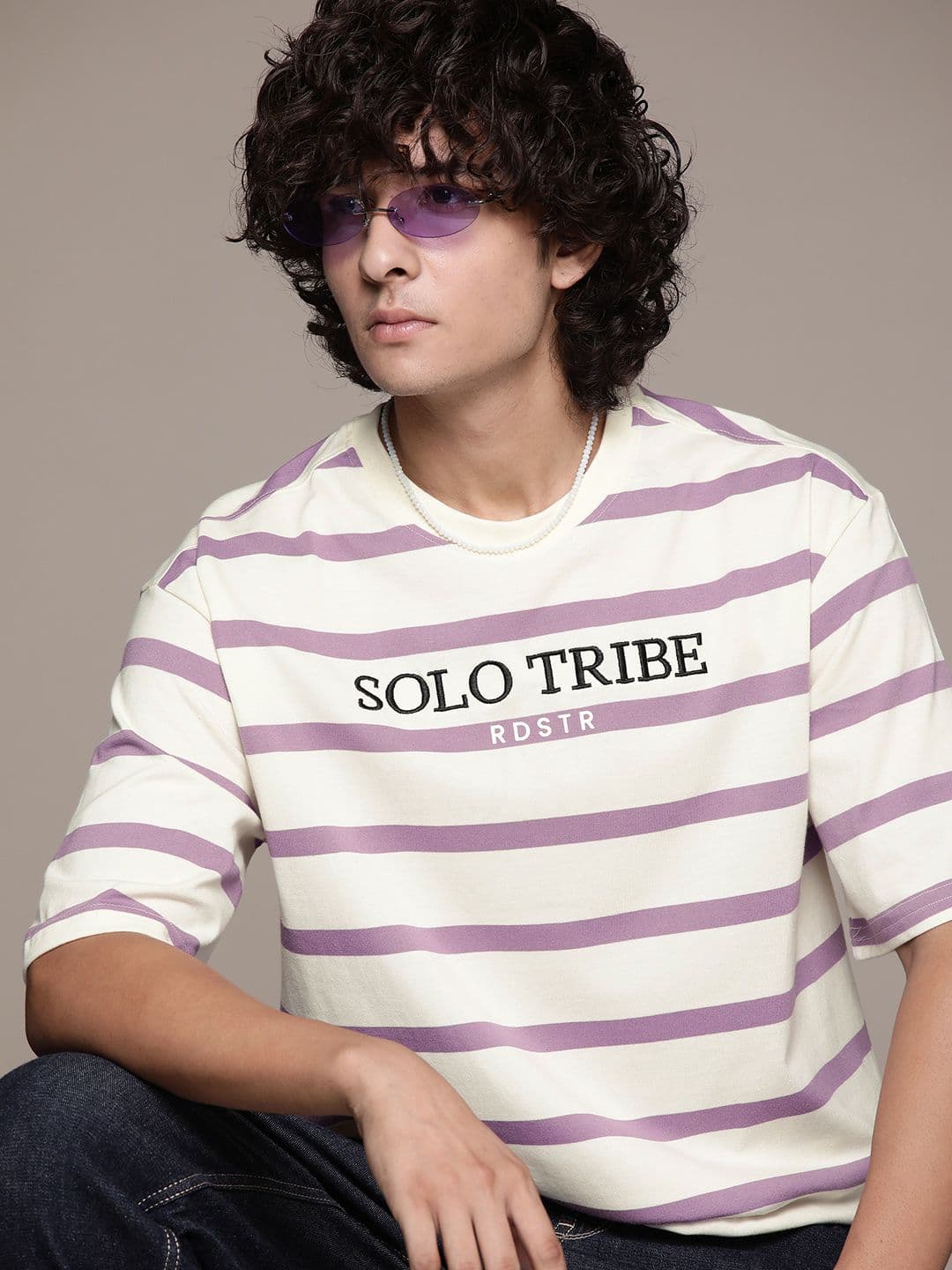 The Roadster Lifestyle Co. Striped Relaxed Fit T-shirt - view 1