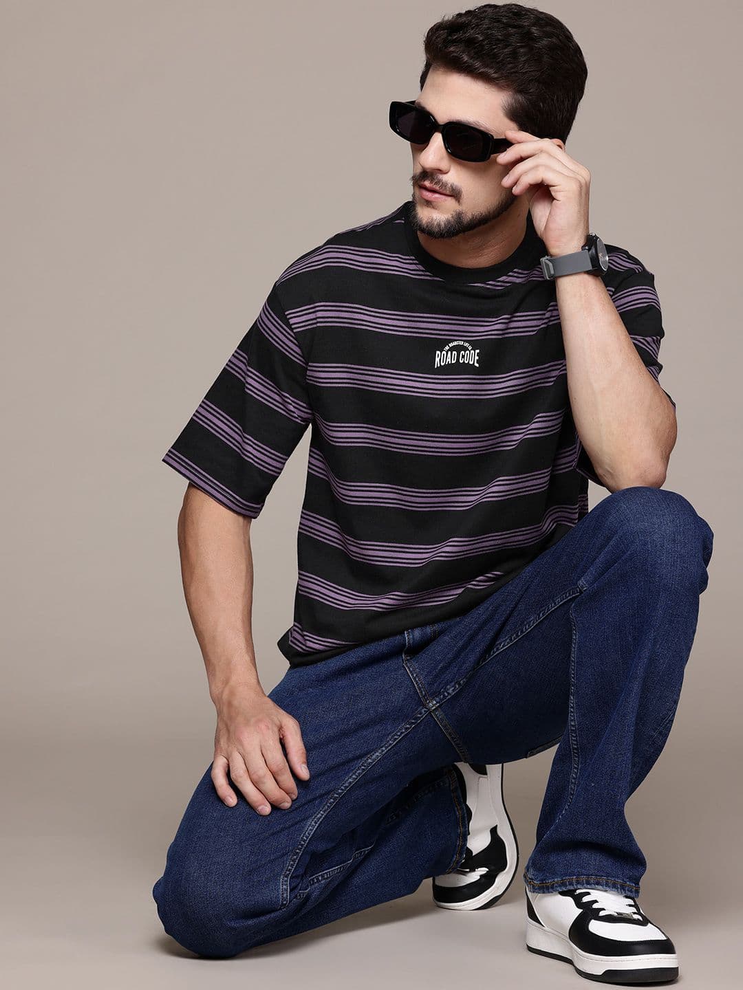The Roadster Lifestyle Co. Striped Relaxed Fit T-shirt - view 1