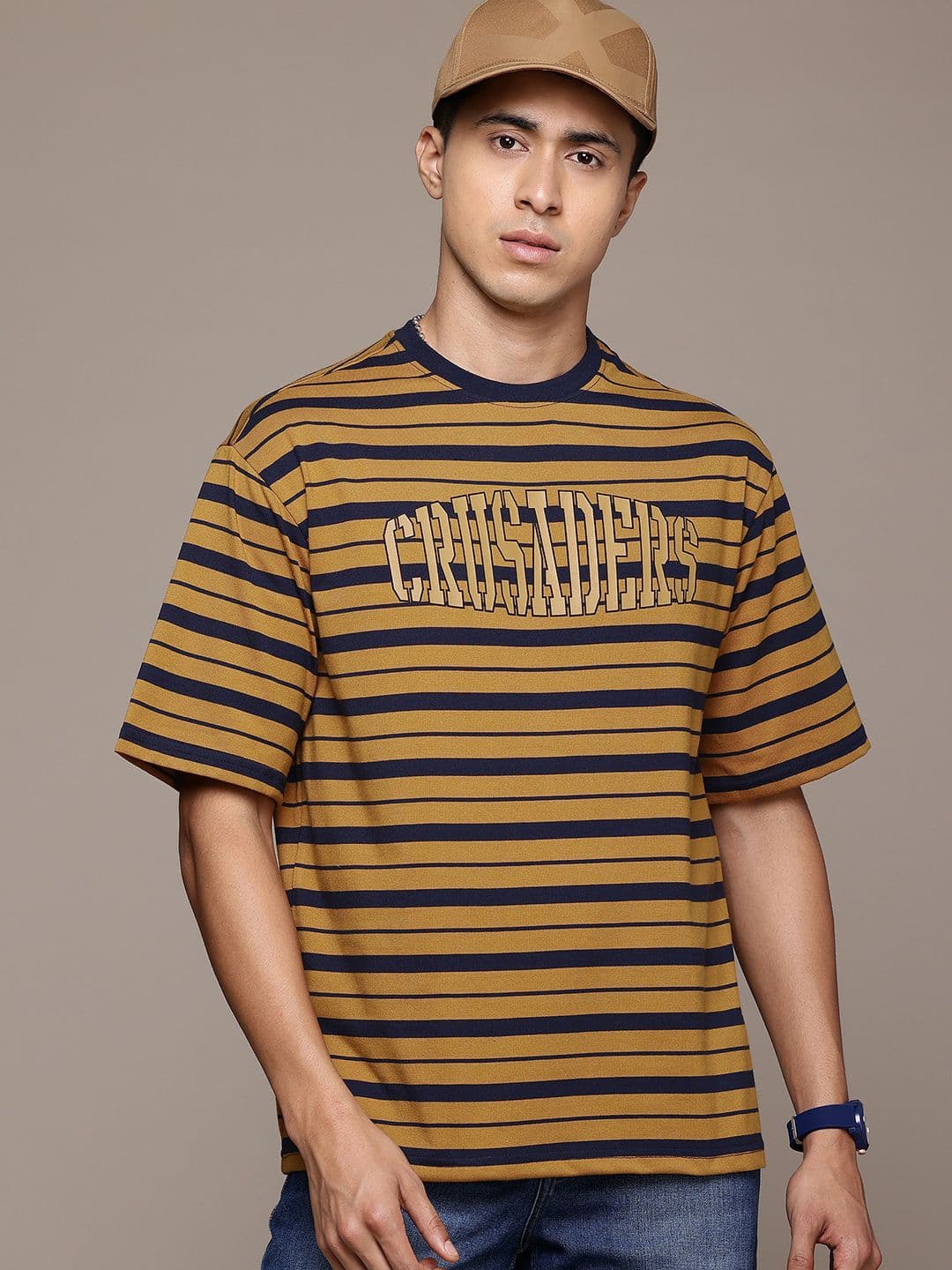 The Roadster Lifestyle Co. Men Striped Oversized T-shirt - view 1