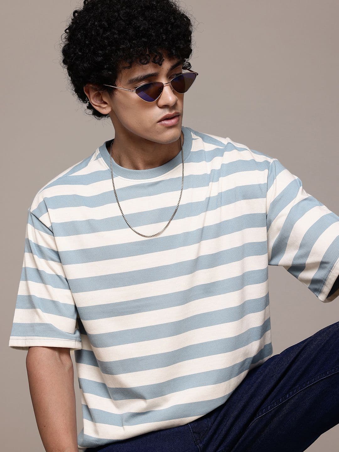 The Roadster Lifestyle Co Striped Relaxed Fit T-shirt - view 1