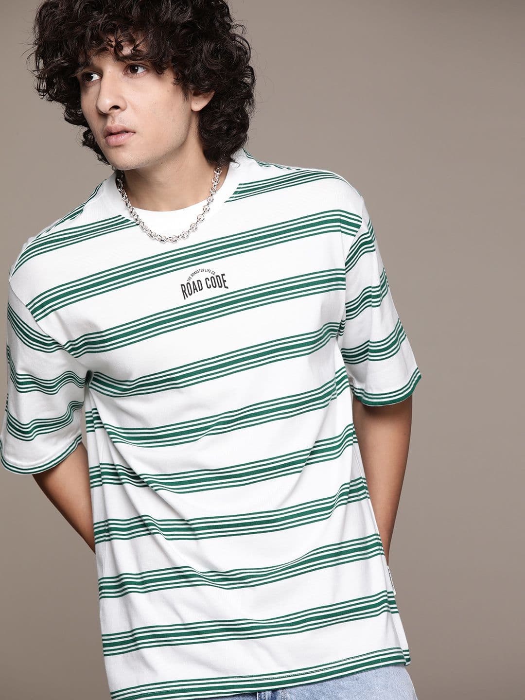 The Roadster Lifestyle Co. Striped Relaxed Fit T-shirt - view 1