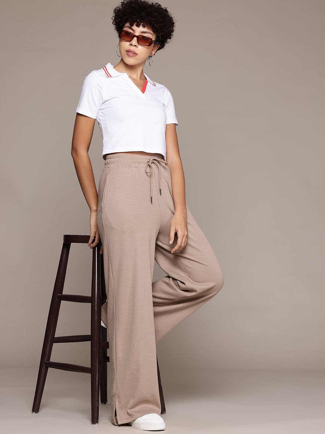 The Roadster Lifestyle Co. Women Relaxed Fit Wide Leg Trousers - view 1