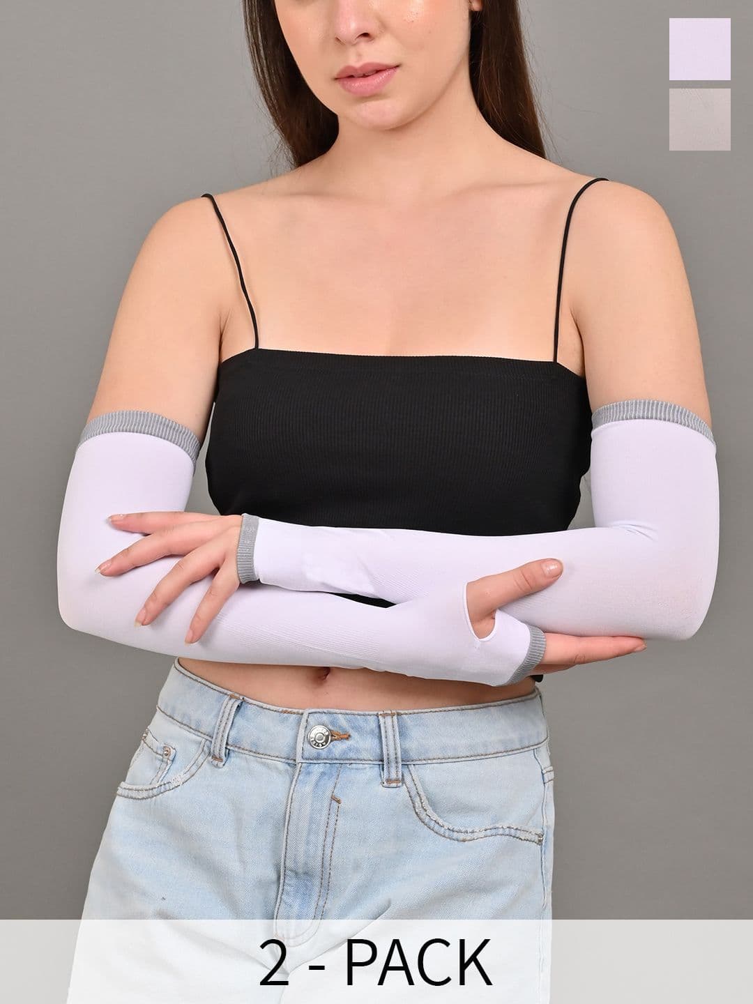 BAESD Unisex Pack of 2 UV Sun Protection Compression Cool Arm Sleeves Gloves - view 1