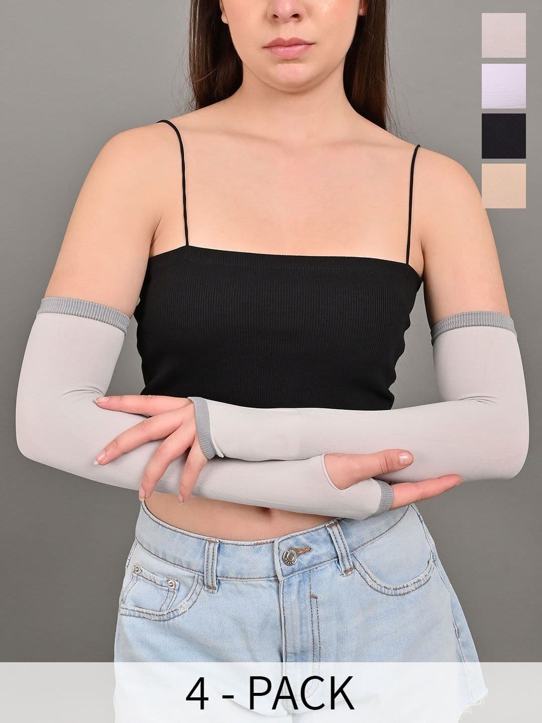 BAESD Unisex Pack Of 4 UV Sun Protection Compression Stretchable Cool Arm Sleeves Gloves - view 1