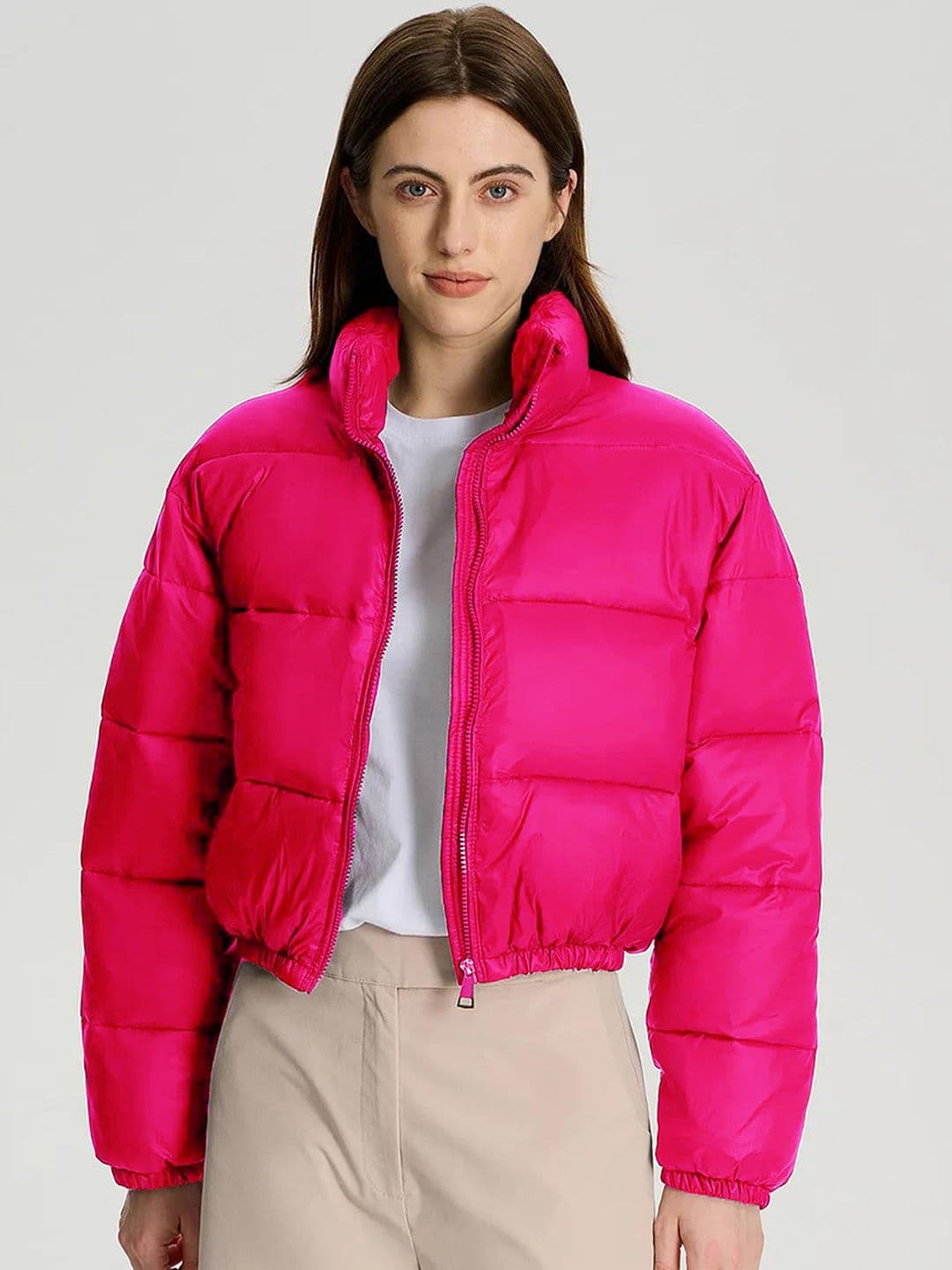 Kotty Mock Collar Crop Puffer Jacket - view 1