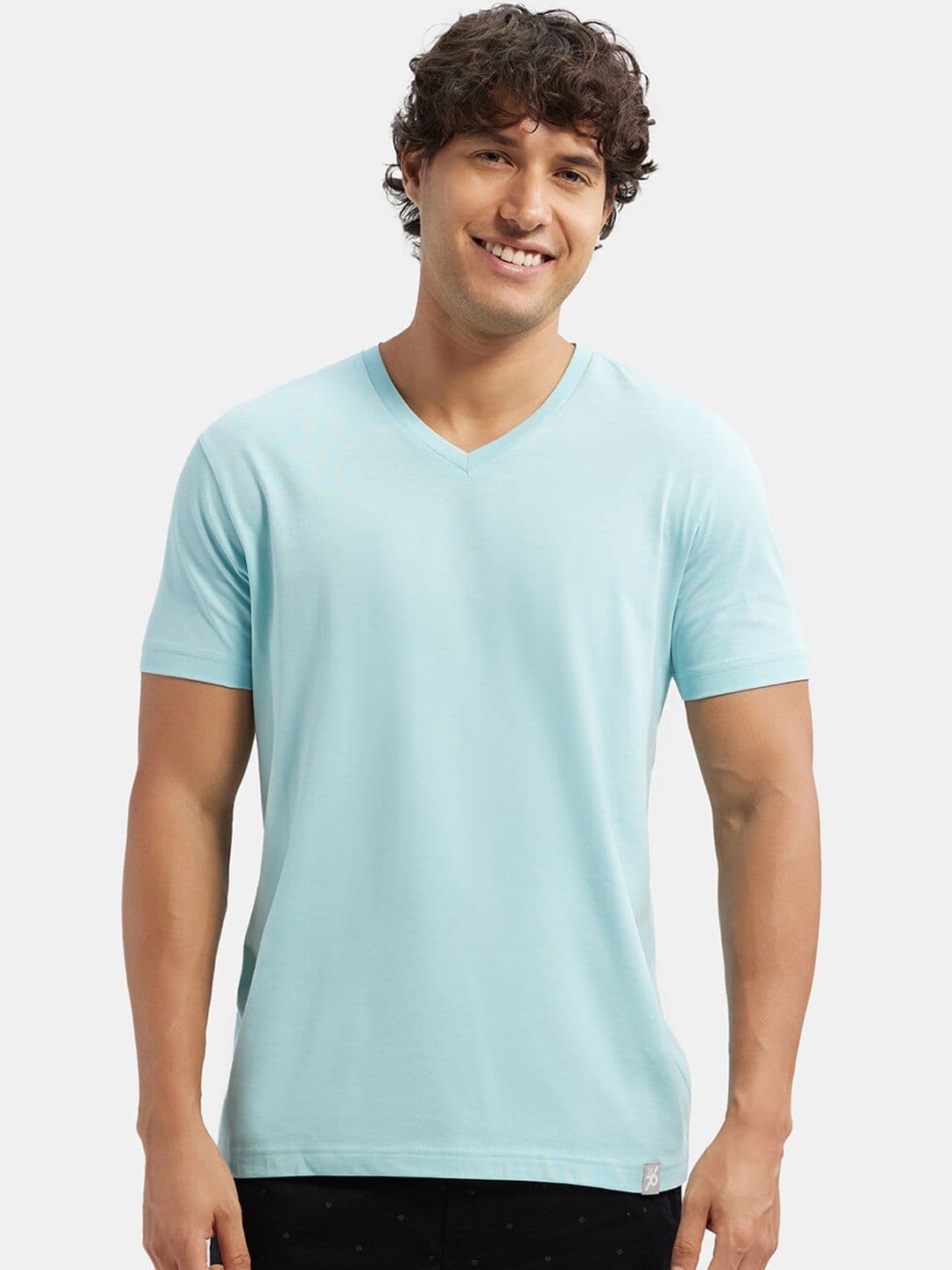 Jockey Super Combed Cotton Rich Solid V Neck Half Sleeve Tshirt-2726 - view 1
