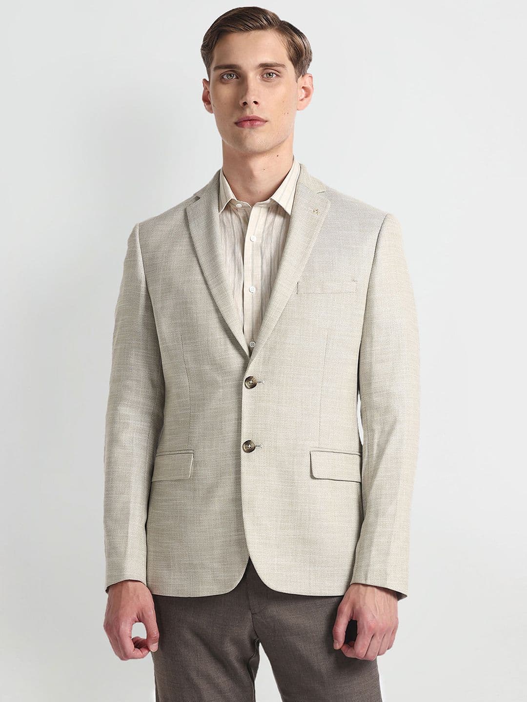 Arrow Slim-Fit Single Breasted Dobby Formal Blazer - view 1