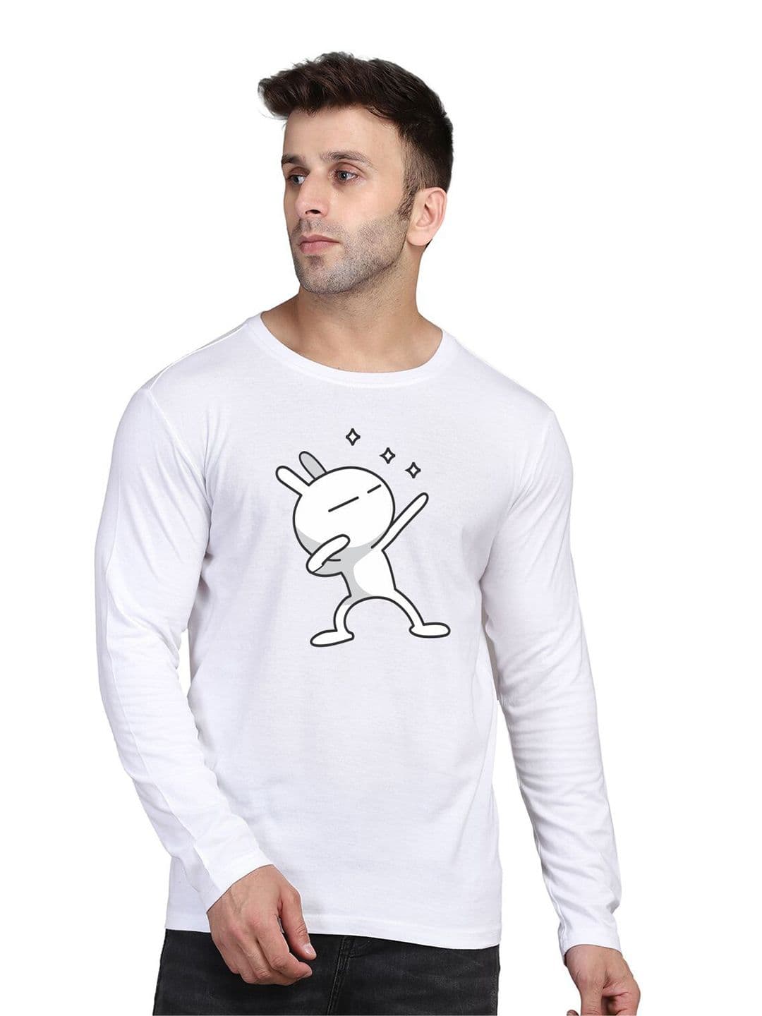 SLOWLORIS Graphic Printed Bio-Wash Pure Cotton Slim Fit T-shirt - view 1