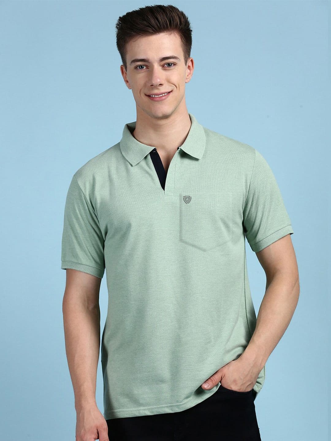 Lux Cozi Polo Collar Short Sleeves Ultra Soft T-shirt - view 1