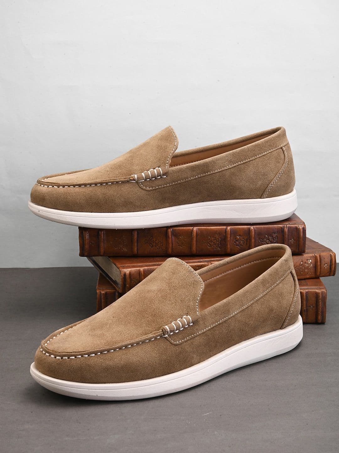 Mast & Harbour Men Round Toe Memory Foam Suede Loafers - view 1