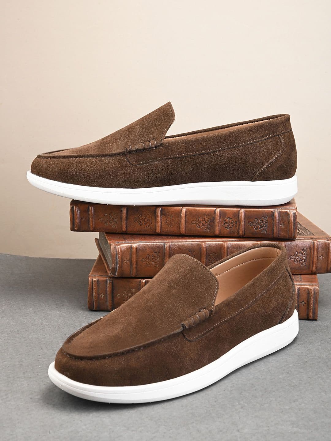 Mast & Harbour Men Round Toe Memory Foam Suede Loafers - view 1