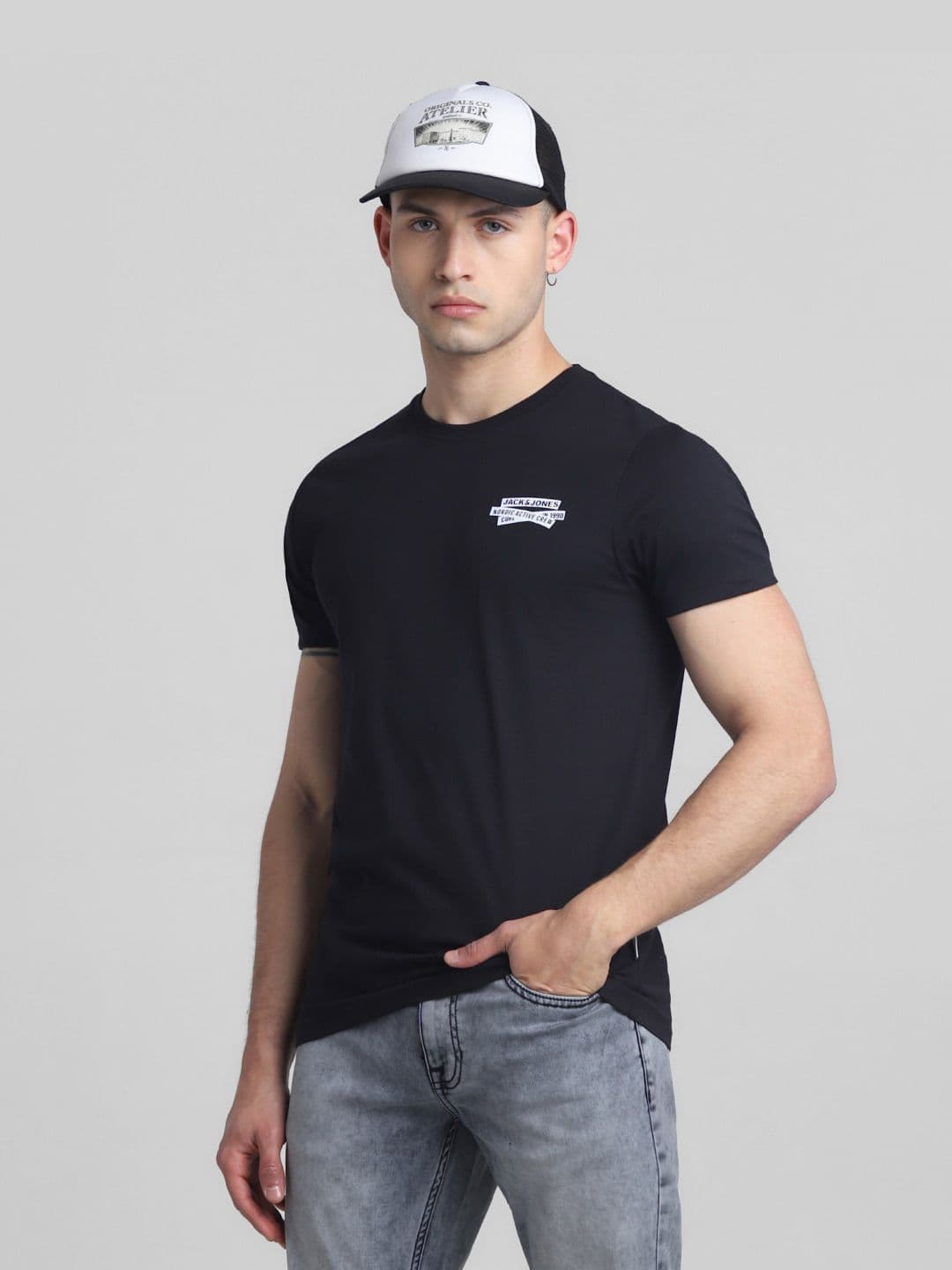 Jack & Jones Short Sleeves Slim Fit Pure Cotton T-shirt - view 1