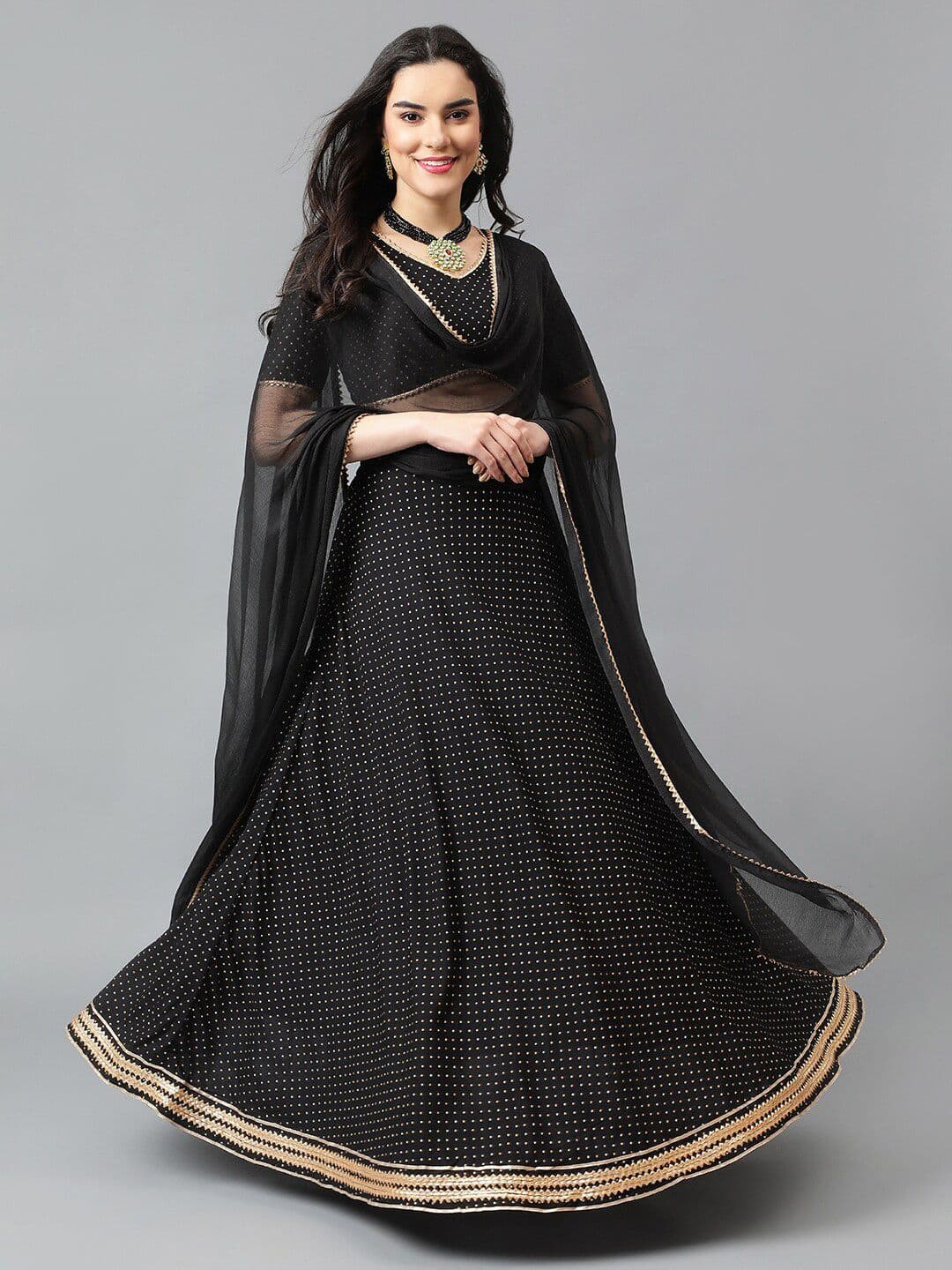 Khushal K Bandhani Printed Gotta Patti Ready to Wear Lehenga & Blouse With Dupatta - view 1