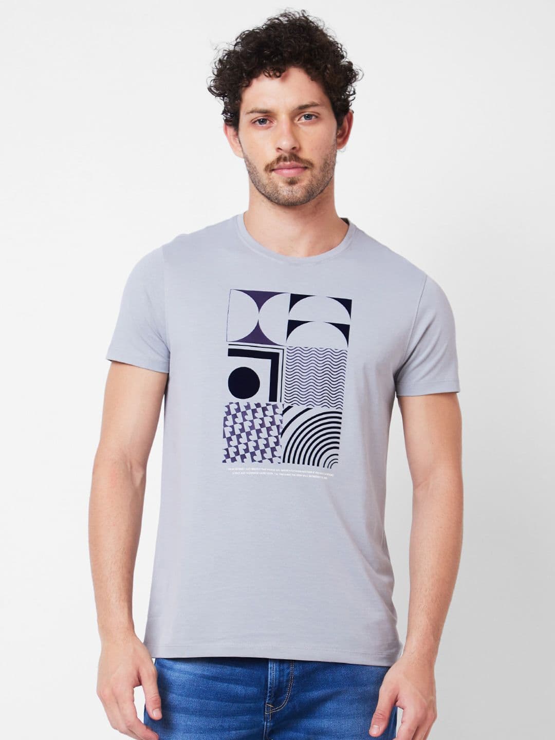 SPYKAR Graphic Printed Cotton Slim Fit T-shirt - view 1