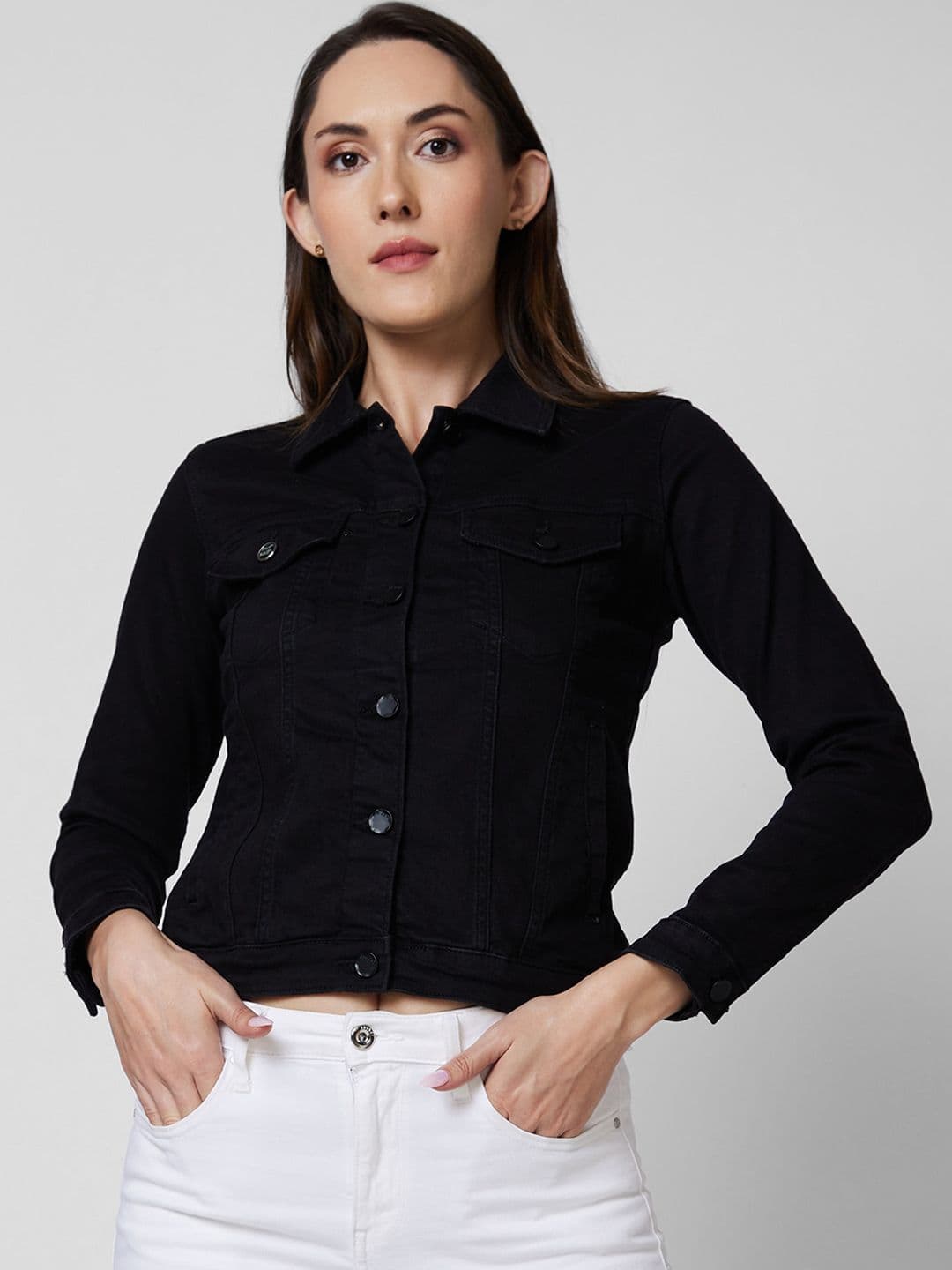 SPYKAR Long Sleeves Crop Denim Jacket - view 1