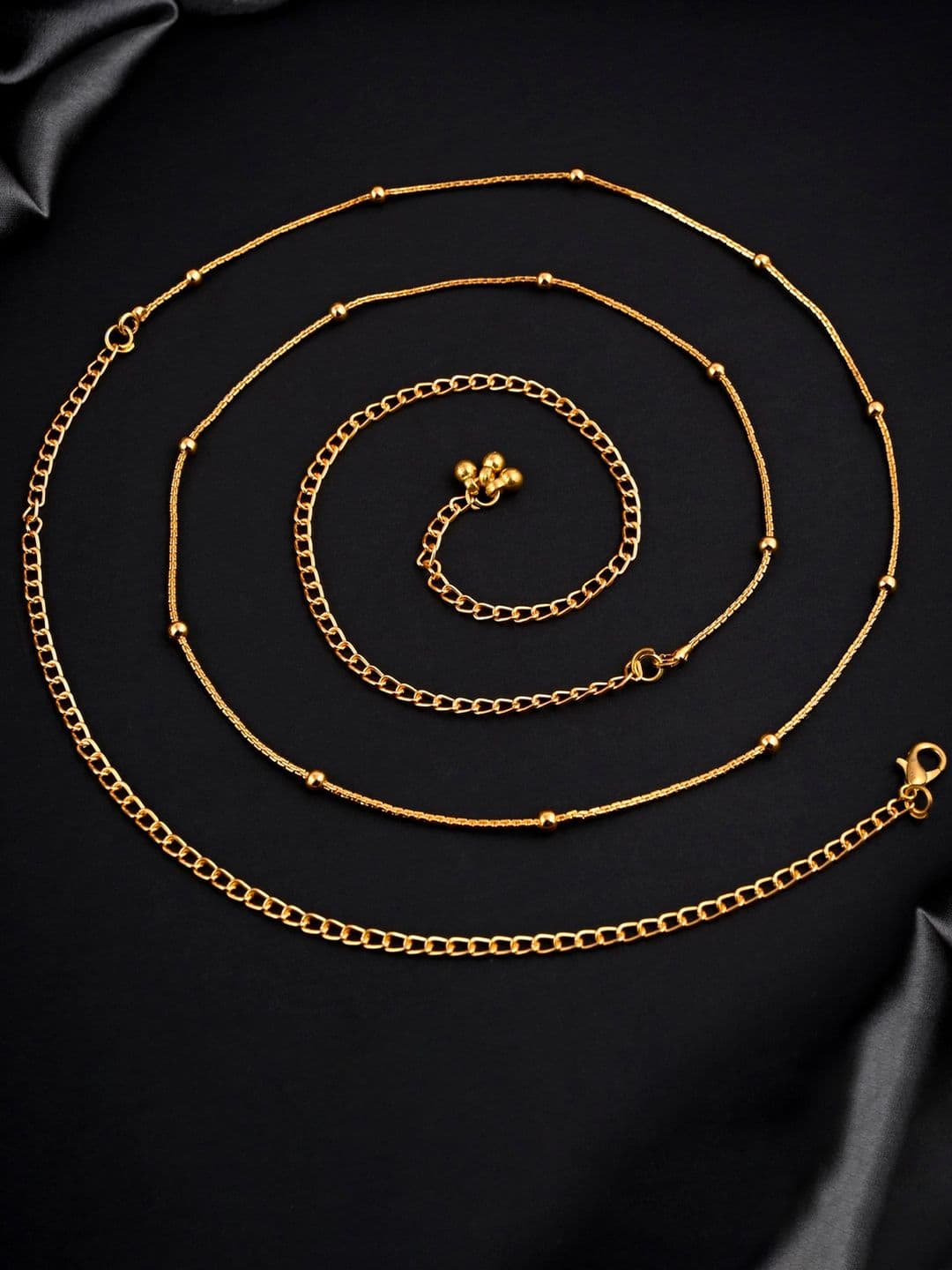 VAMA Women Adjustable Golden Waist Chain Beaded Kamarband - view 1