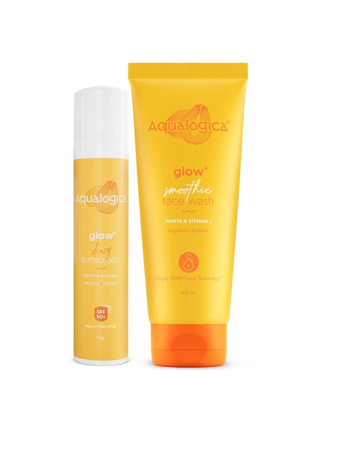 Aqualogica Everyday Glow+ Combo - Dewy Sunscreen 50g & Smoothie Face Wash 100ml - view 1