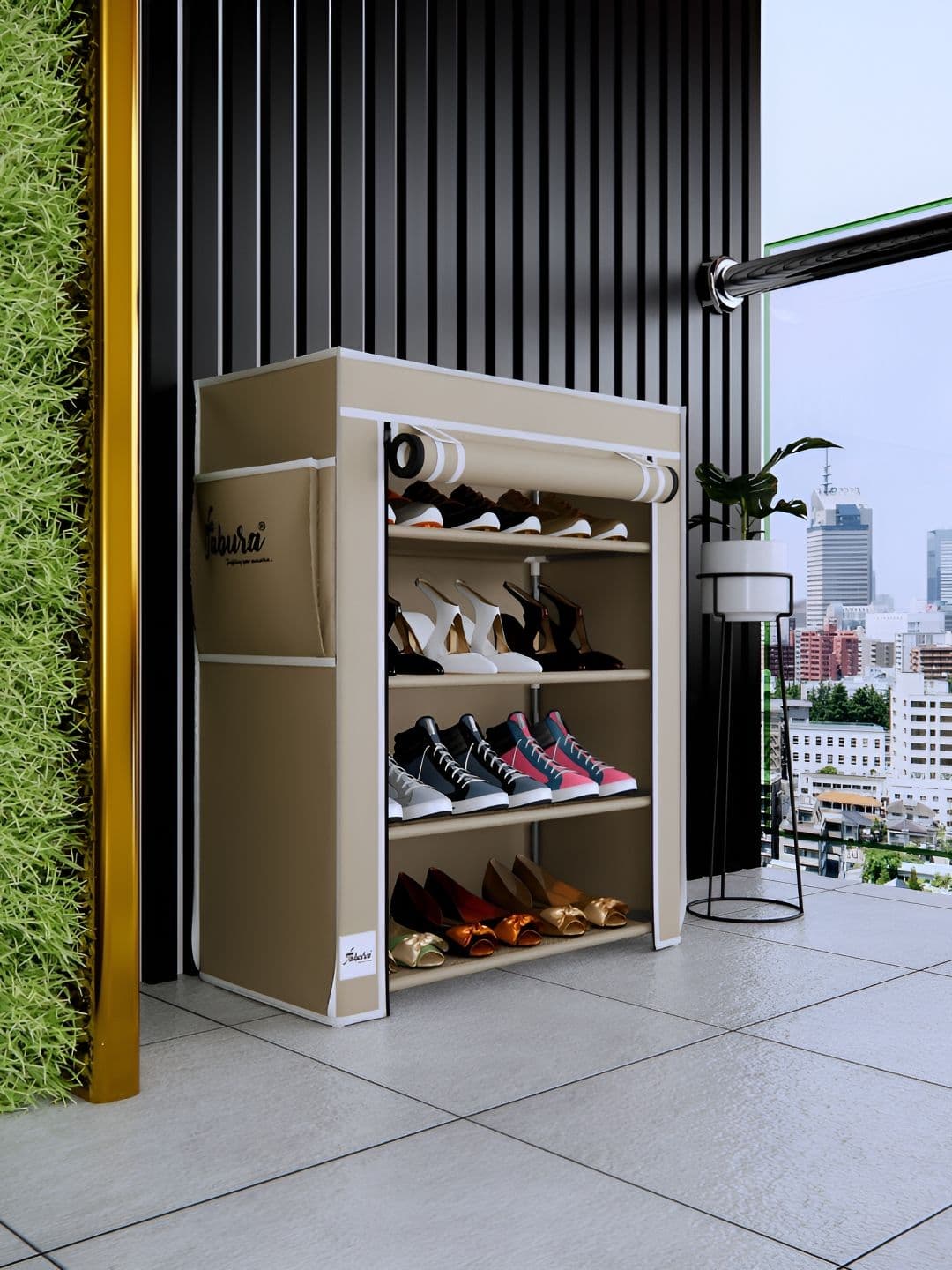 Pamworld Beige 4 Layers Shoe Rack - view 1