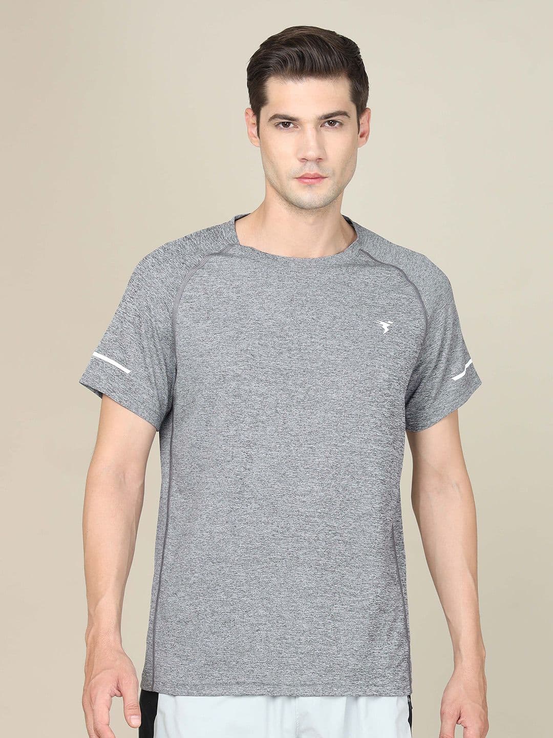Technosport Self Design Round Neck Slim Fit Rapid-Dry Sports T-shirt - view 1