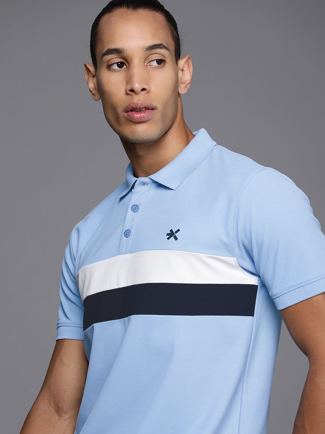 HRX by Hrithik Roshan Men Colourblocked Polo Collar T-shirt - view 1