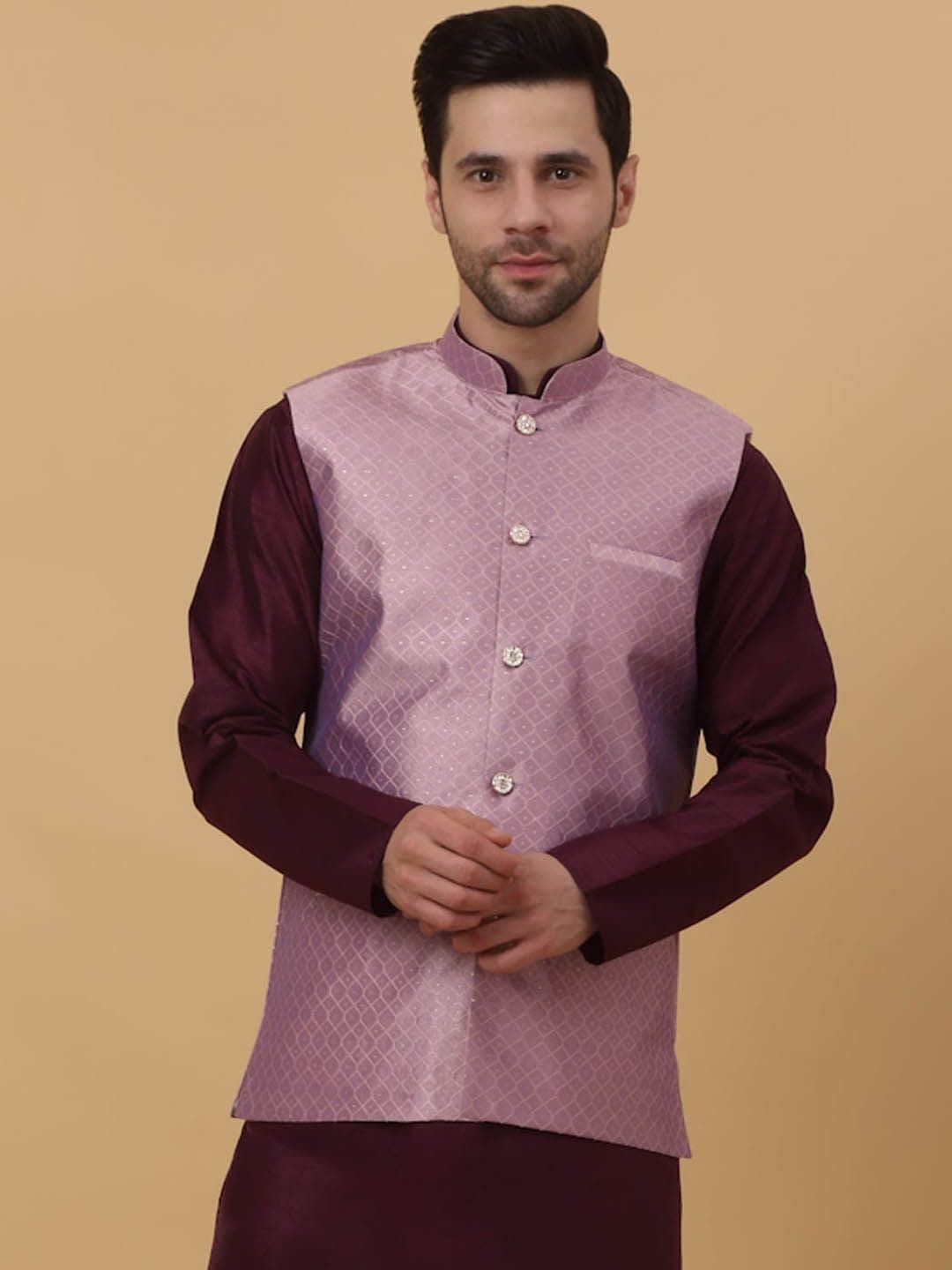 KRAFT INDIA Woven Design Nehru Jacket - view 1