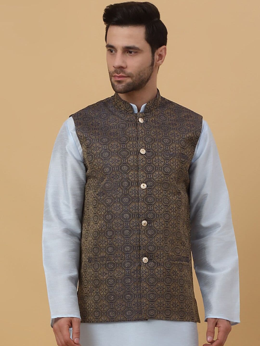 KRAFT INDIA Printed Woven Nehru Jacket - view 1