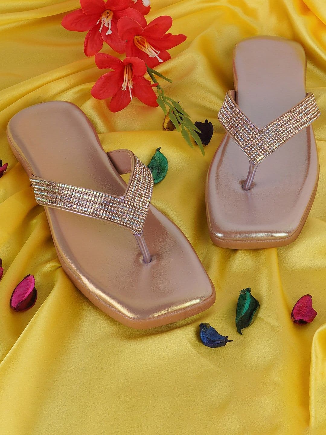 BAESD Embellished Open Toe Flats - view 1