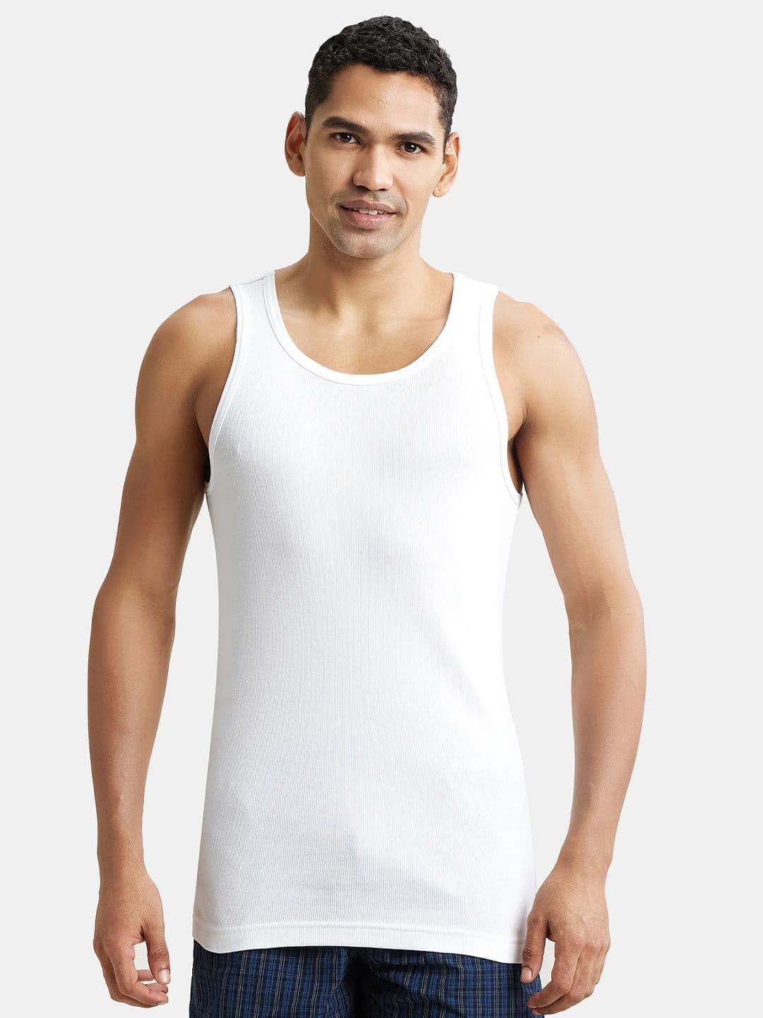 Jockey Super Combed Cotton Rib Round Neck Sleeveless Vest with StayFresh Properties-8823 - view 1