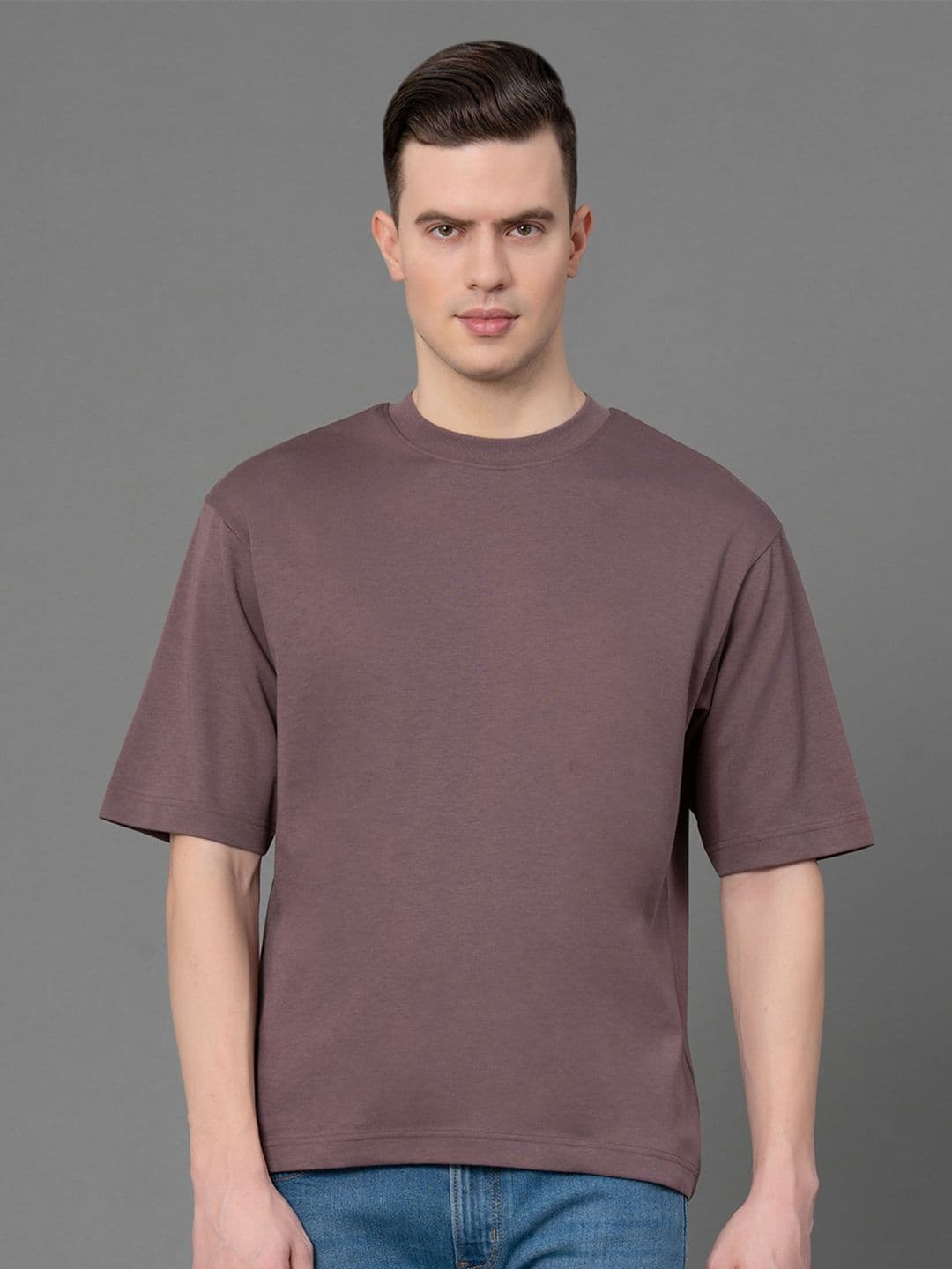 Red Tape Round Neck Drop-Shoulder Sleeves Antimicrobial Oversized T-shirt - view 1