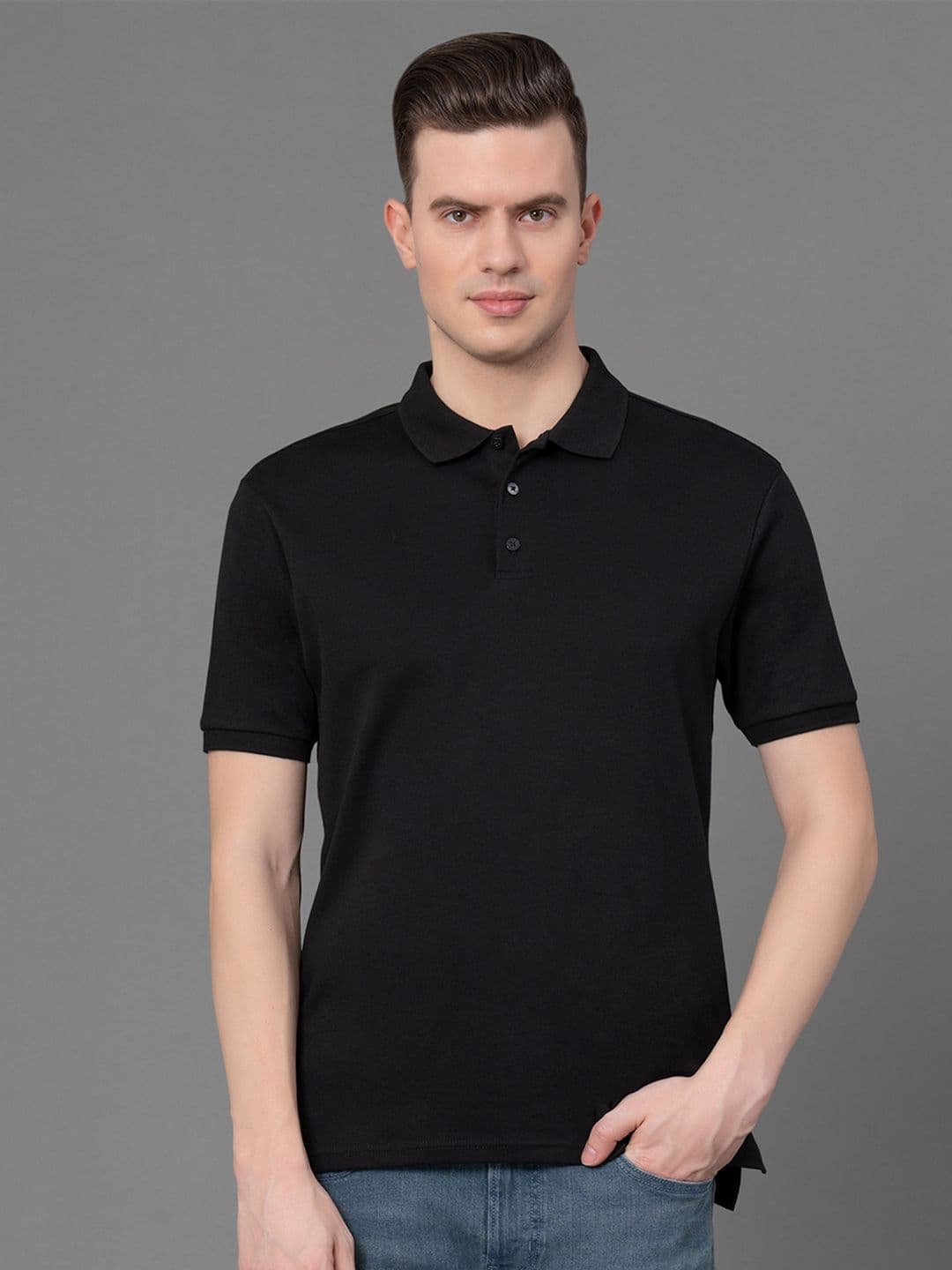 Red Tape Men Polo Collar Pure Cotton Applique T-shirt - view 1