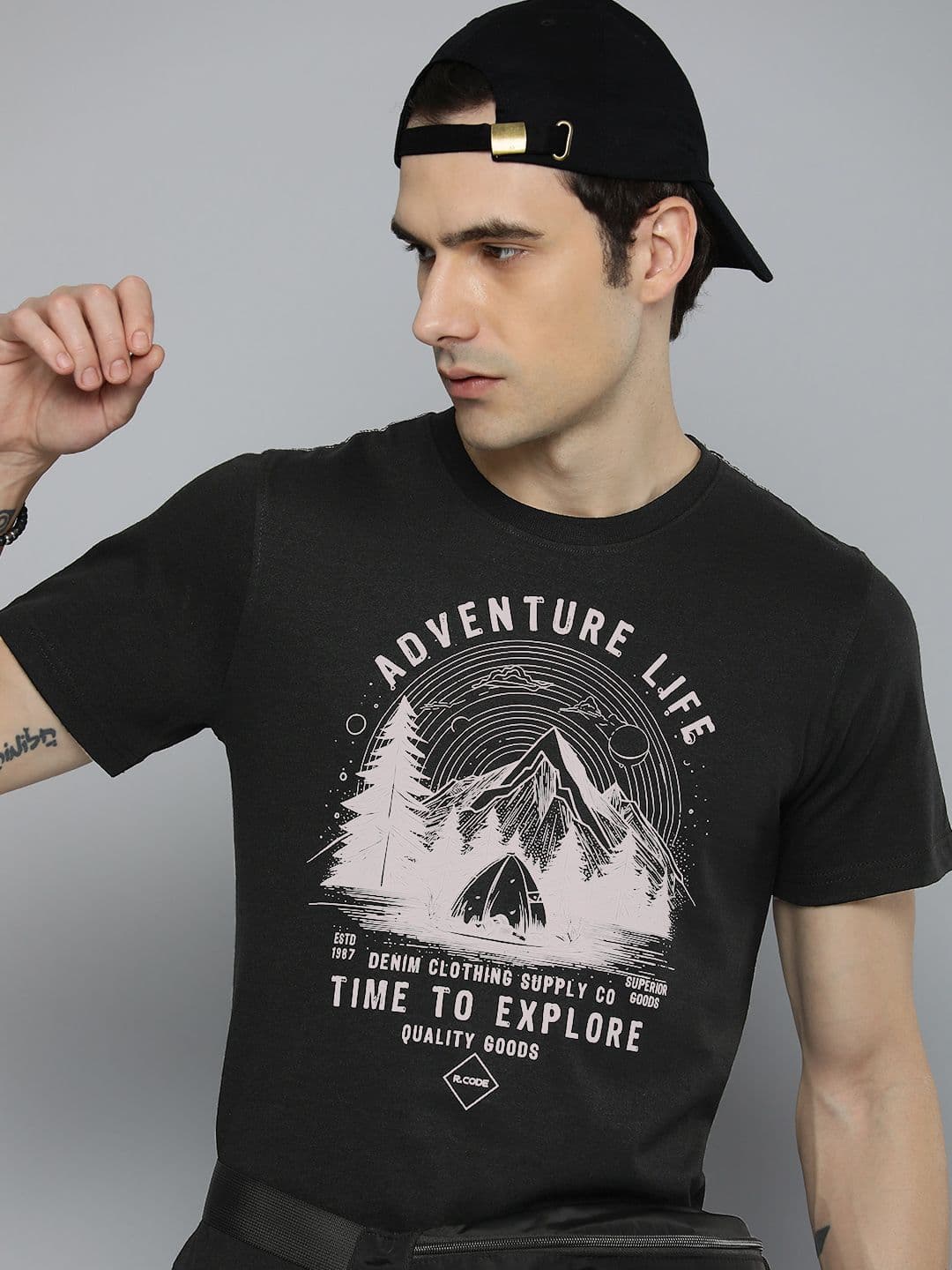 R.Code by The Roadster Life Co. Men Graphic Printed T-shirt - view 1