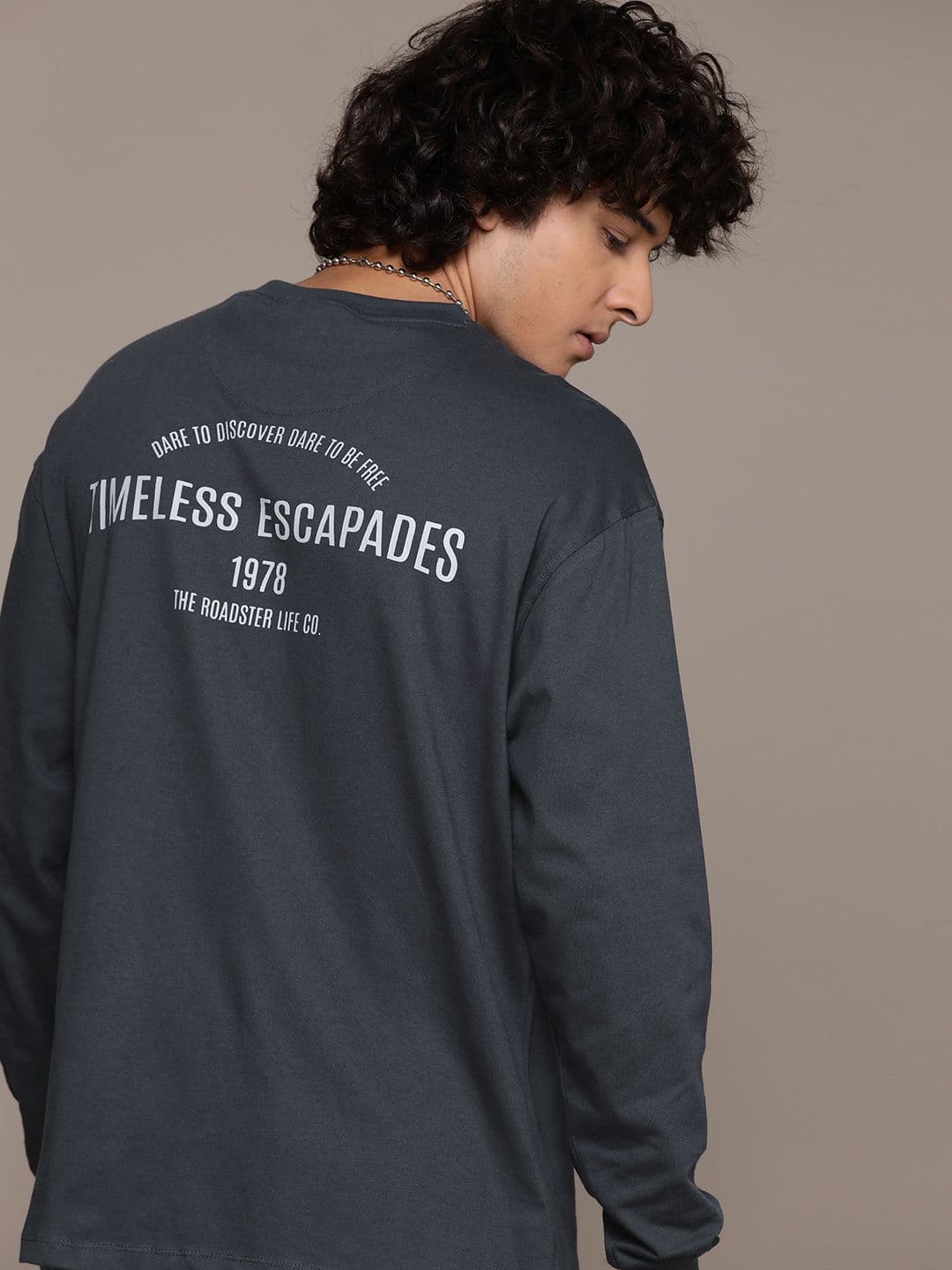The Roadster Lifestyle Co. Typography Printed Pure Cotton T-shirt - view 1