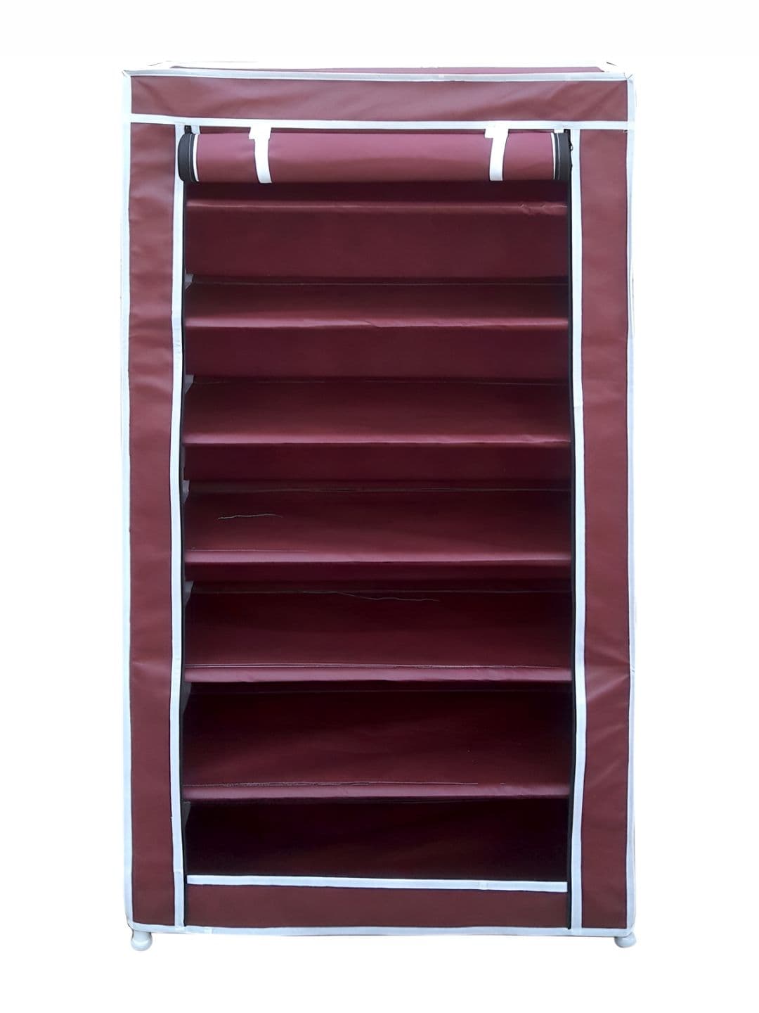 Pamworld Maroon 7-Tier Rectangle Shoe Rack With Cover - view 1