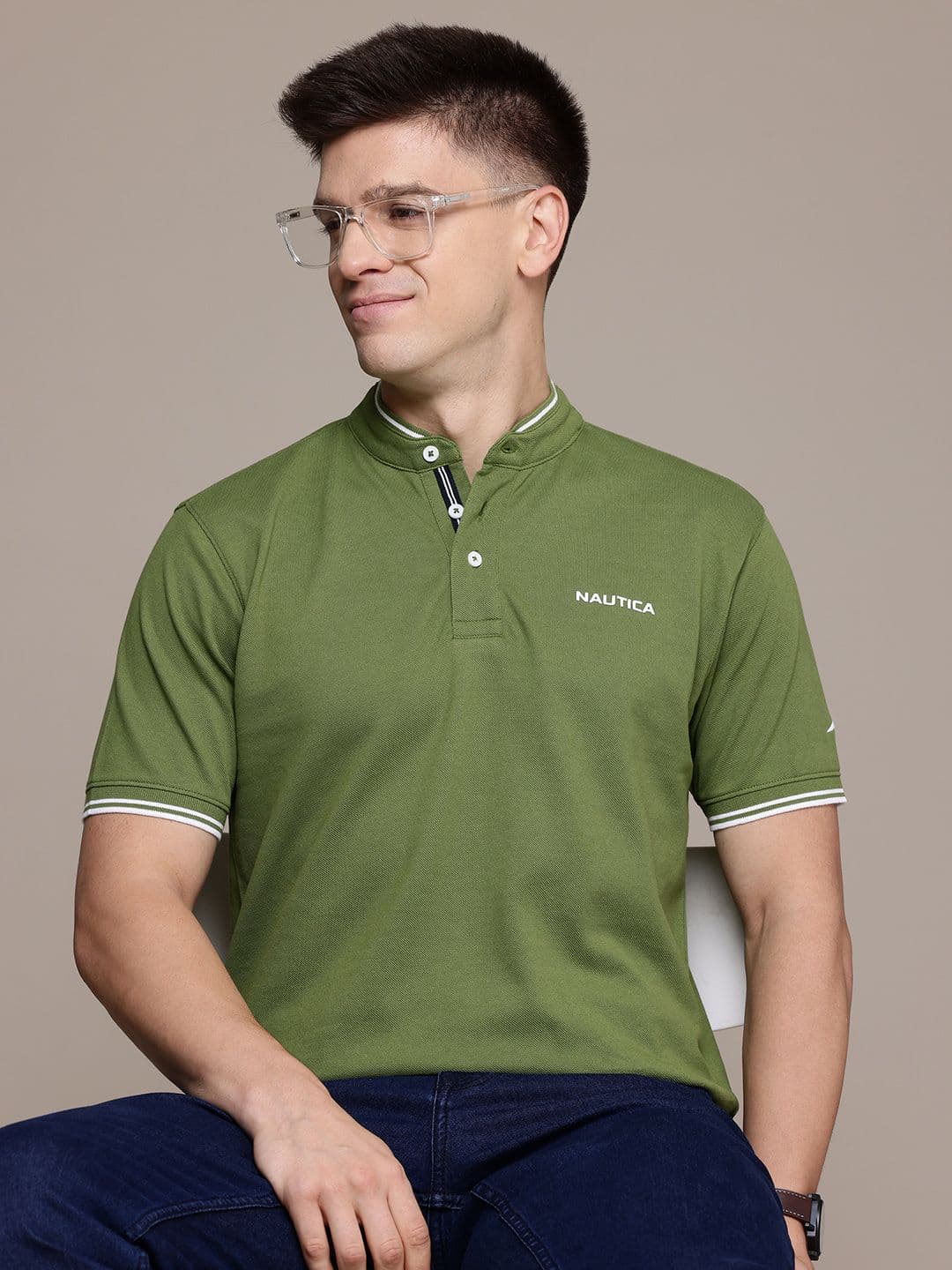 Nautica Polo Collar Pure Cotton T-shirt - view 1