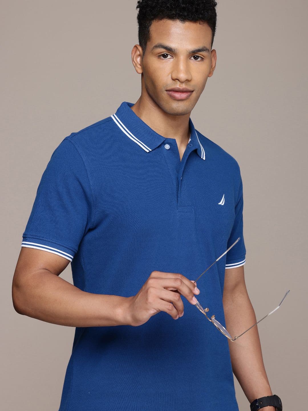 Nautica Polo Collar Pure Cotton T-shirt - view 1