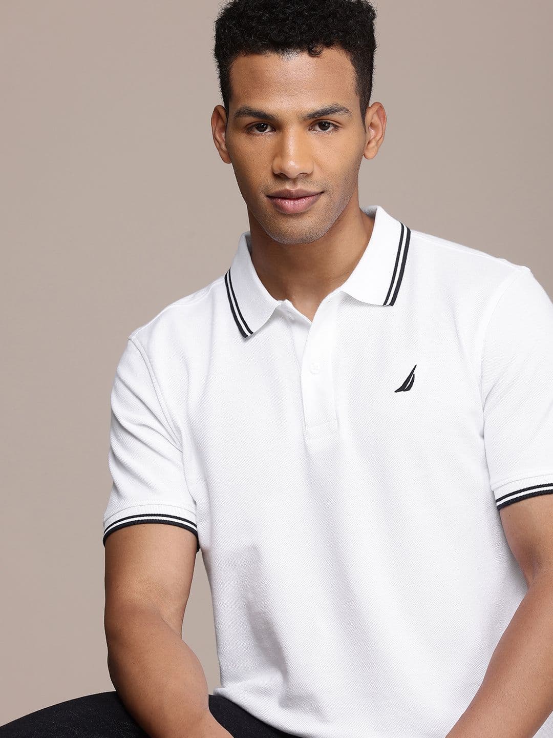Nautica Polo Collar Pure Cotton T-shirt - view 1