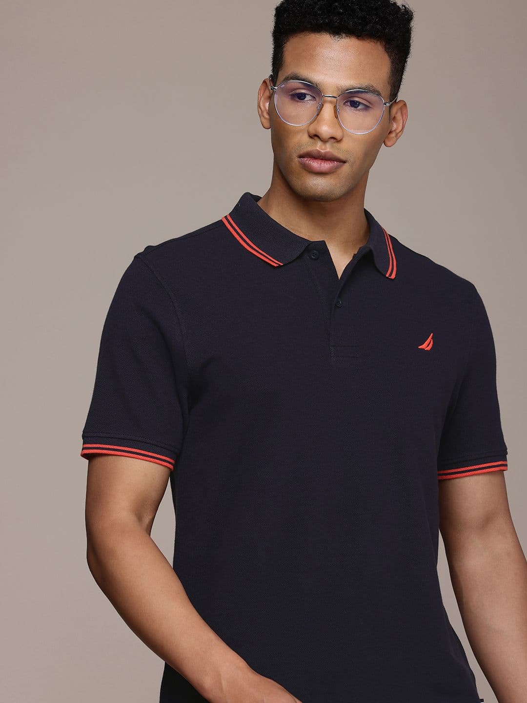 Nautica Polo Collar Pure Cotton T-shirt - view 1