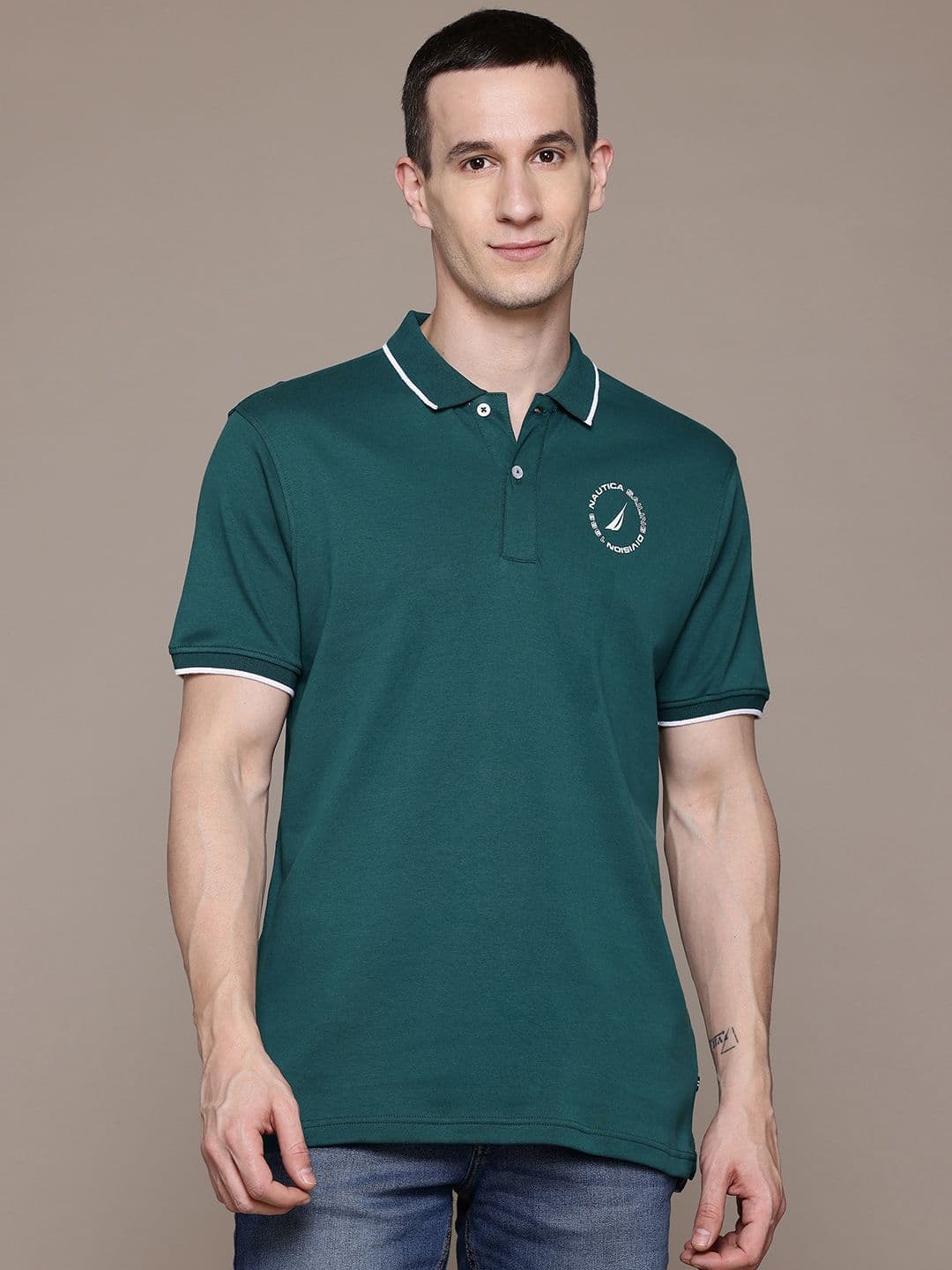 Nautica Polo Collar Pure Cotton T-shirt - view 1