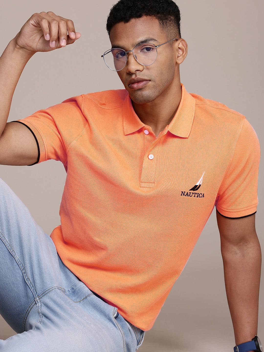 Nautica Polo Collar Pure Cotton T-shirt - view 1
