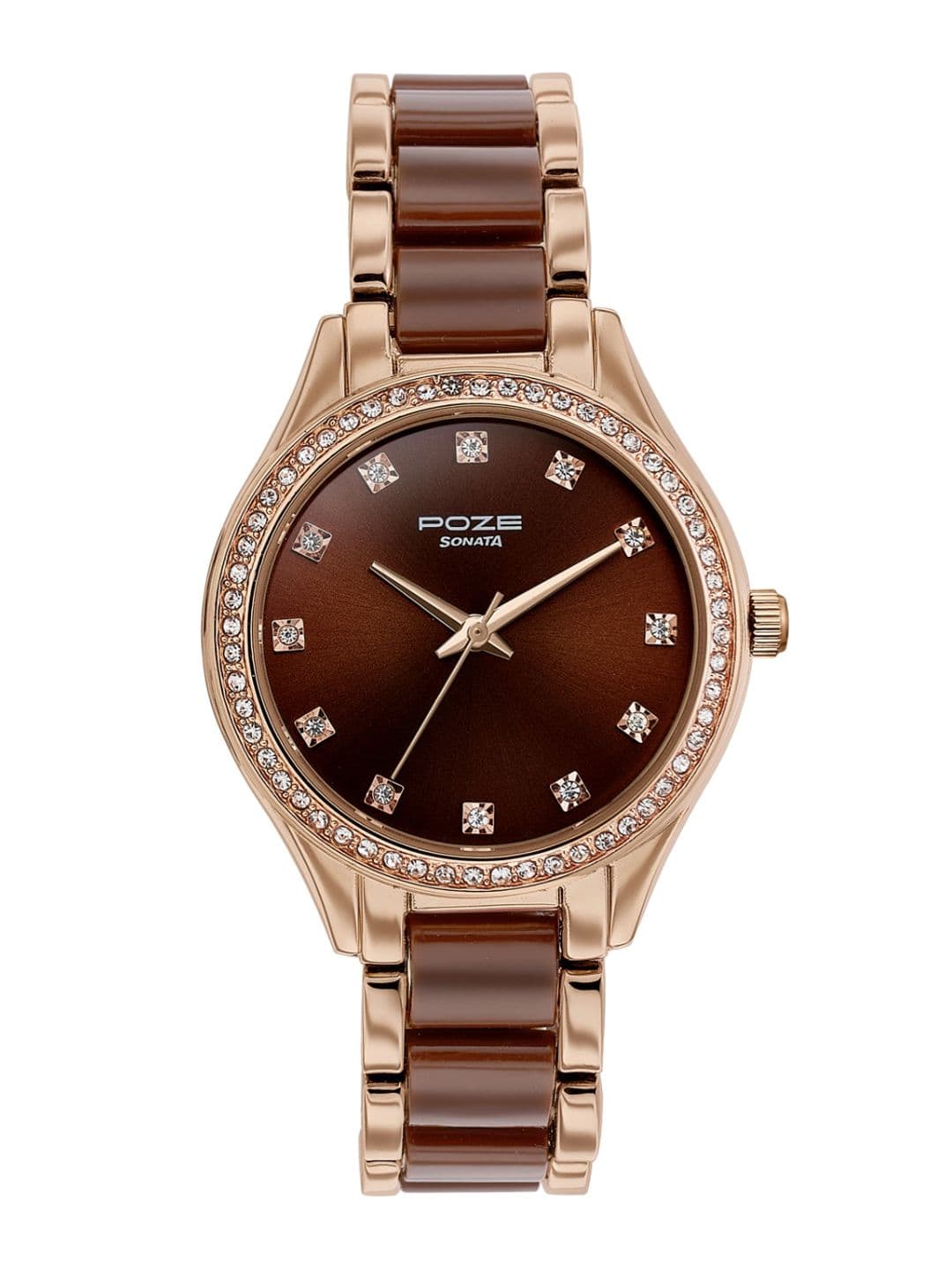 Sonata Poze Quartz Analog With Brown Dial Watch For Women - Sp80054kd02w - view 1