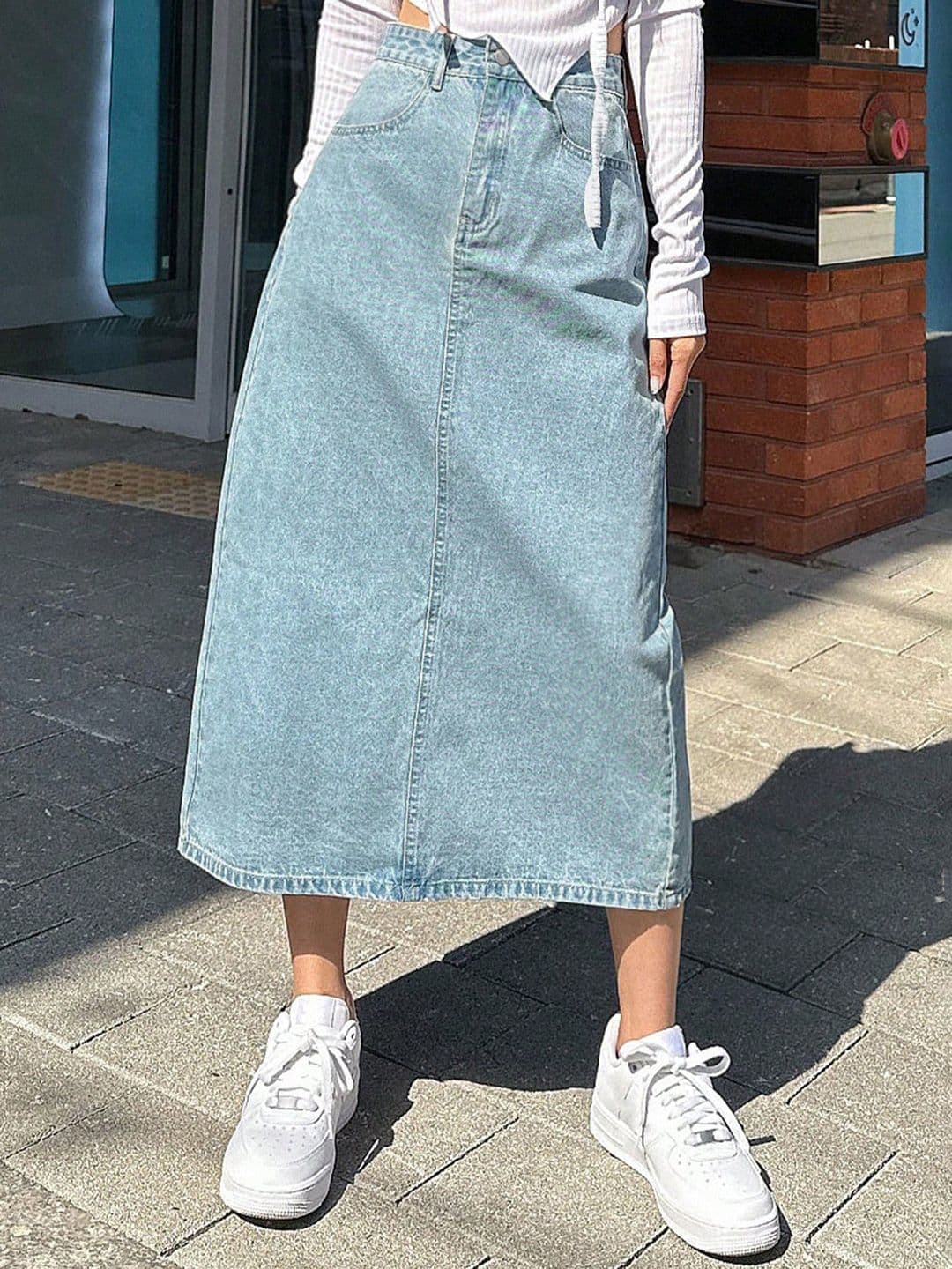 KOTTY Basics Straight Denim Midi Skirt - view 1