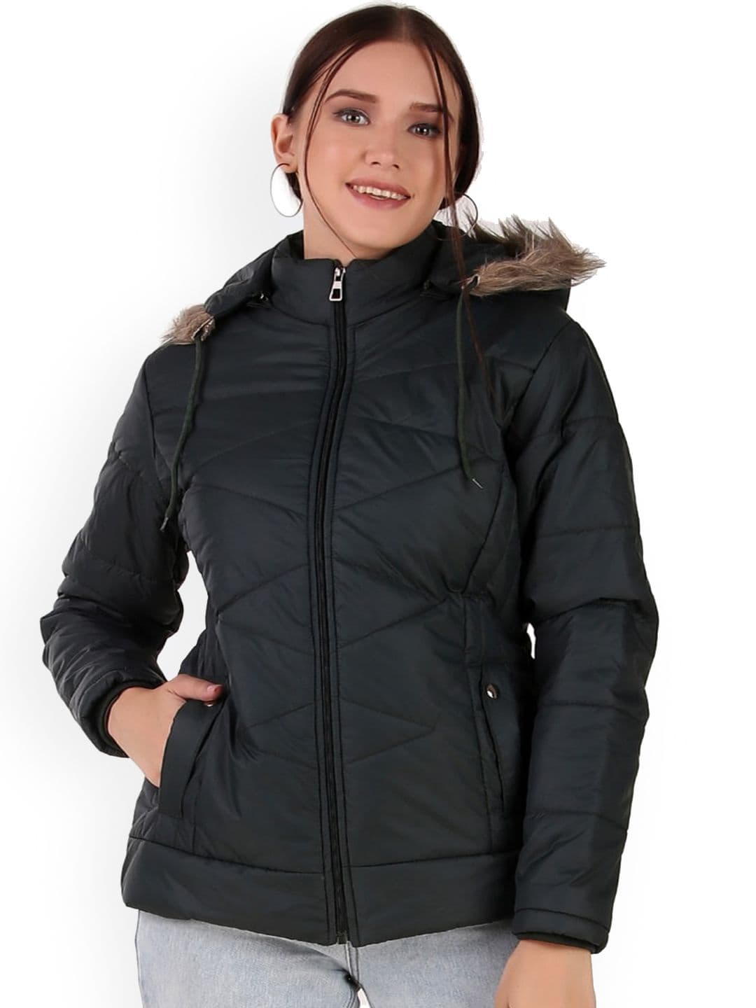 BARSTOW Hooded Faux Fur Trim Detailed Rapid-Dry Lightweight Puffer Jacket - view 1