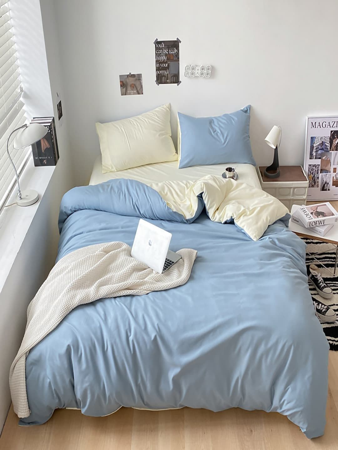 JC HOME Blue 4 Pieces Regular Double King Bedding Set - view 1
