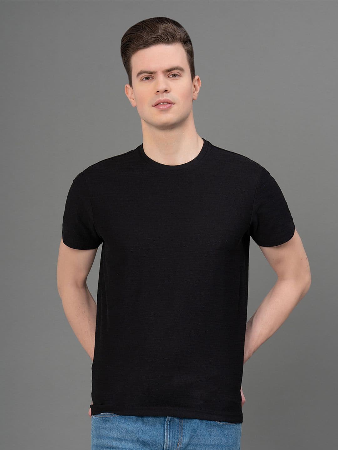 Red Tape Round Neck Short Sleeves Cotton T-shirt - view 1