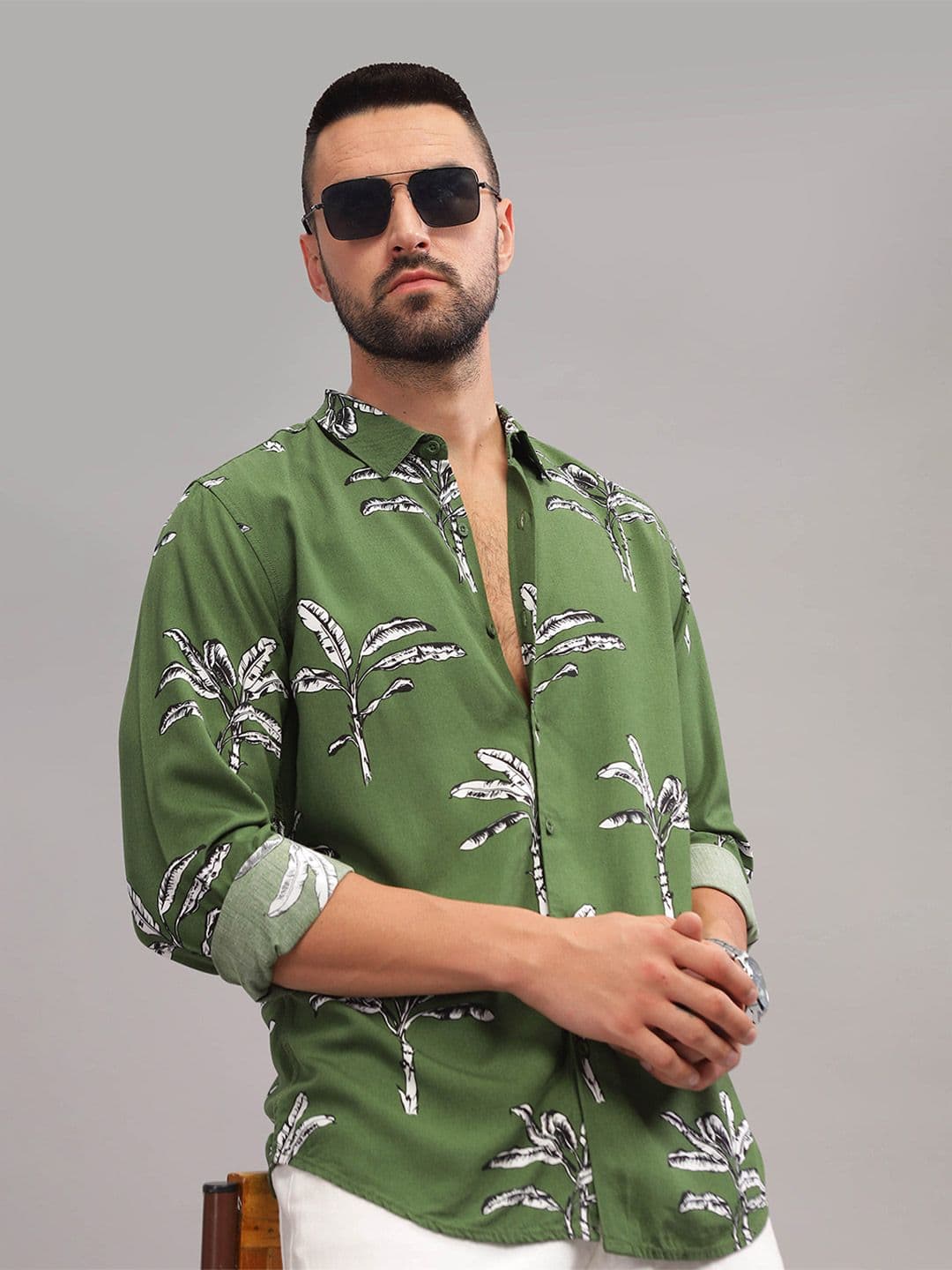 HERE&NOW Floral Printed Slim Fit Opaque Casual Shirt - view 1