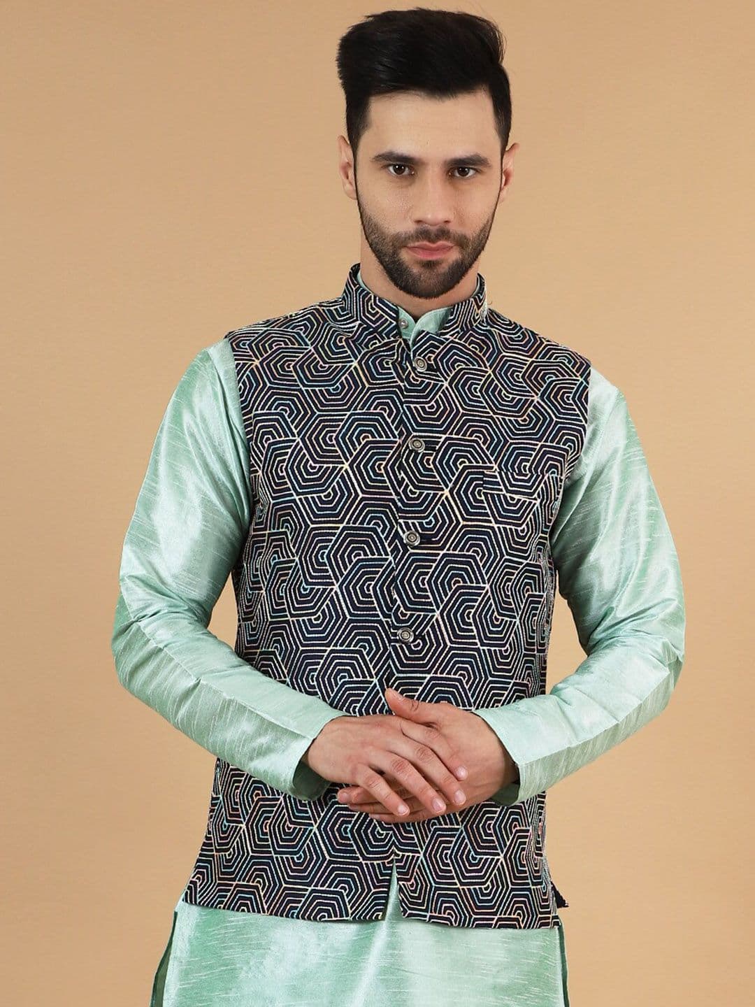 Wintage Printed Nehru Jacket - view 1