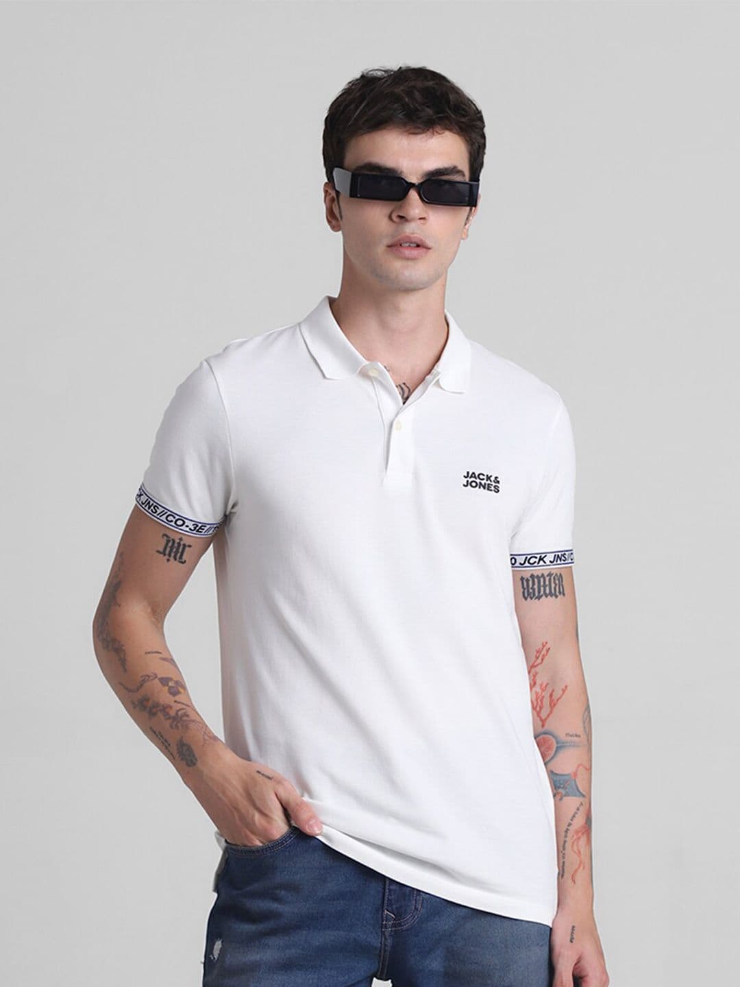 Jack & Jones Polo Collar Short Sleeves Cotton Slim Fit T-shirt - view 1